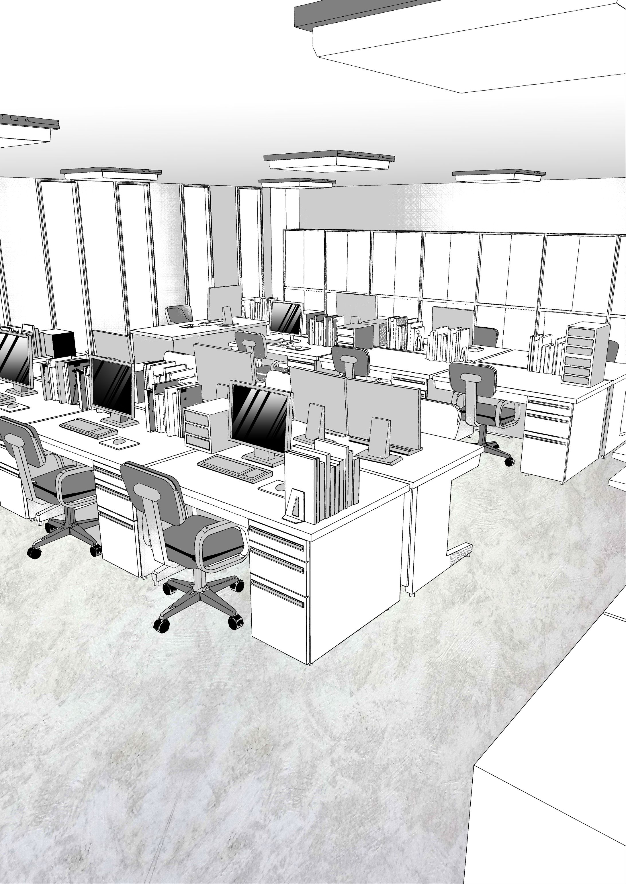 背景　オフィス　複数-1