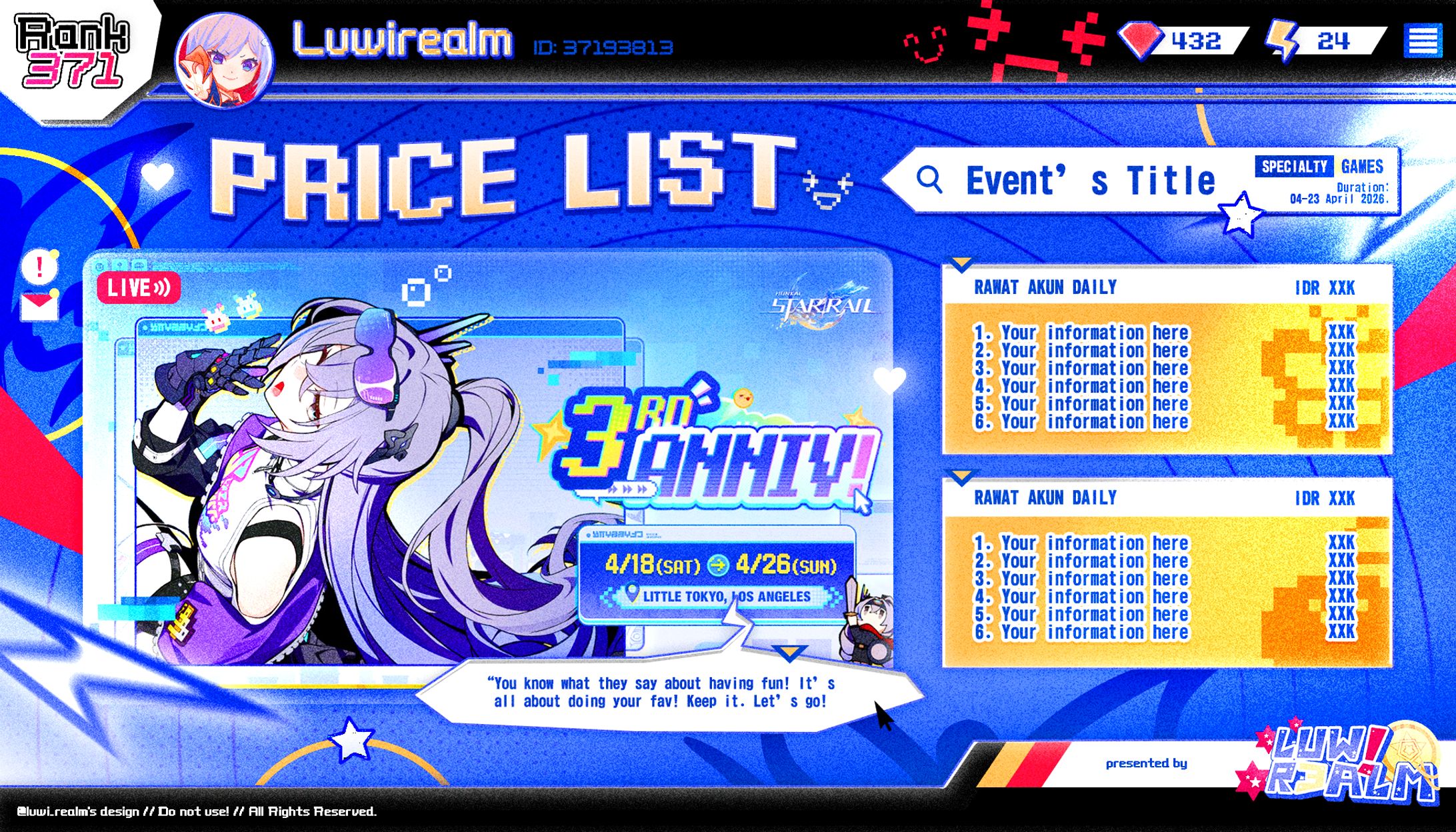 PRICE LIST : Luwi_realm's-1