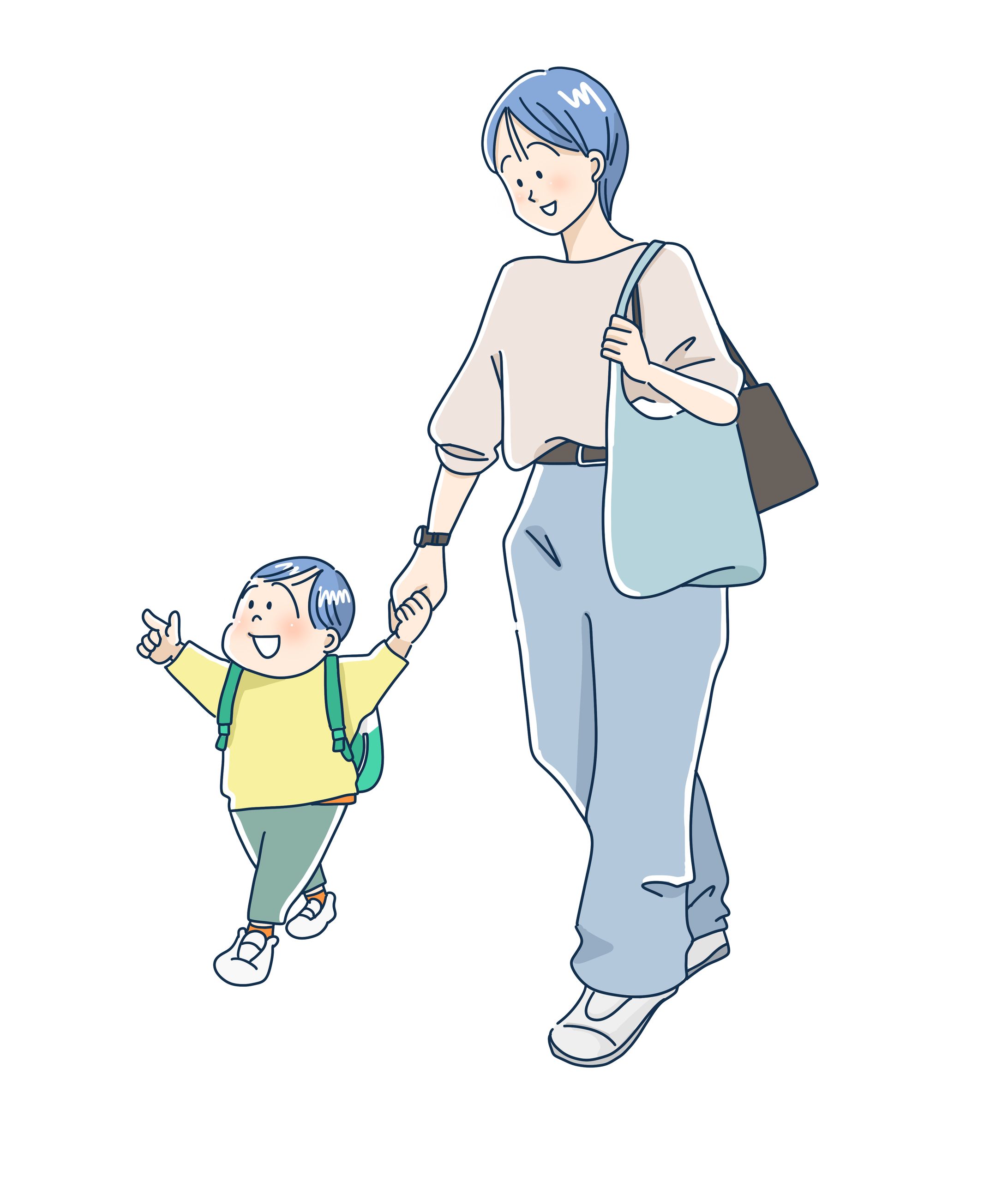 カットイラスト　登園-1