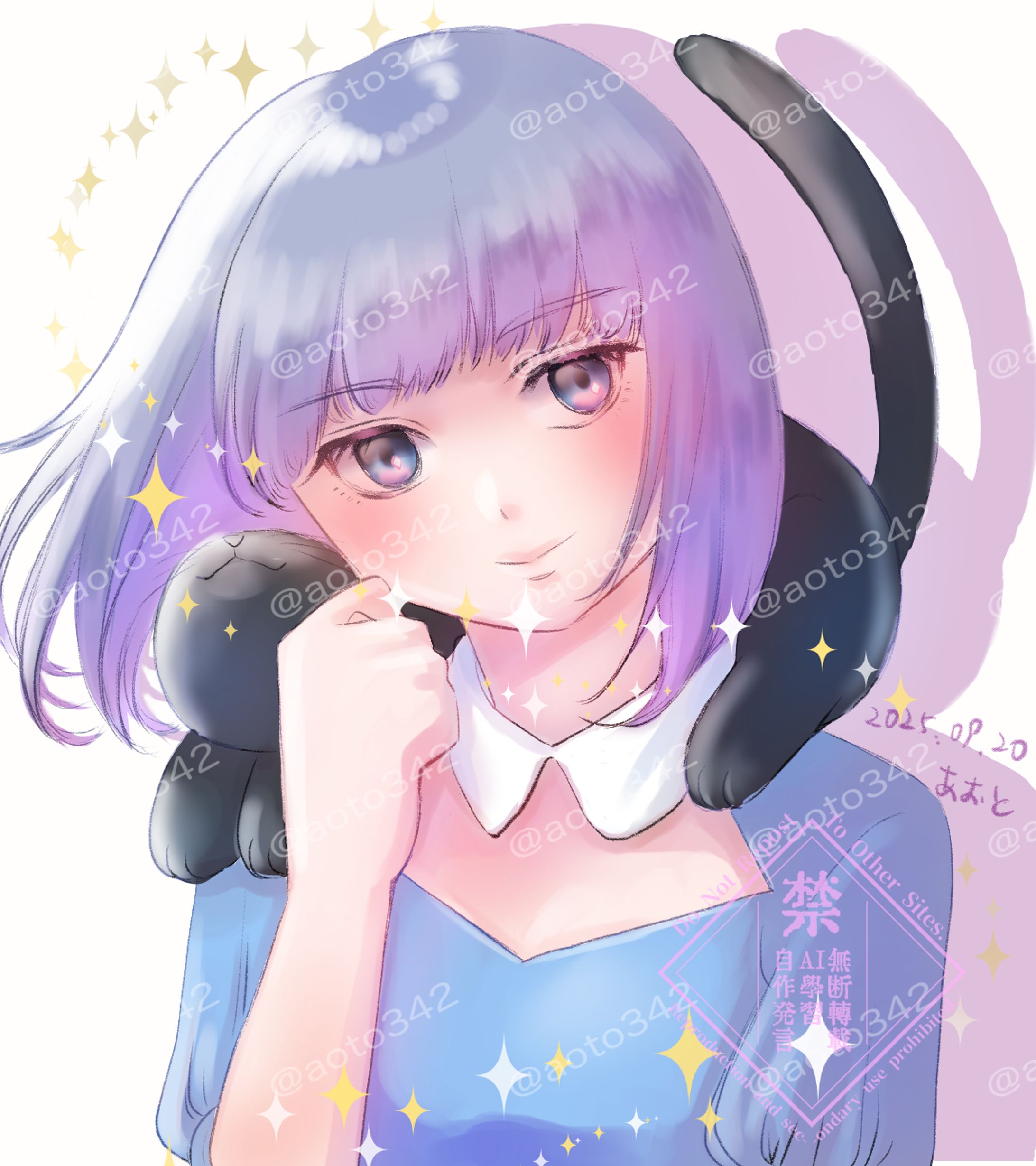 少女と肩のり猫-1