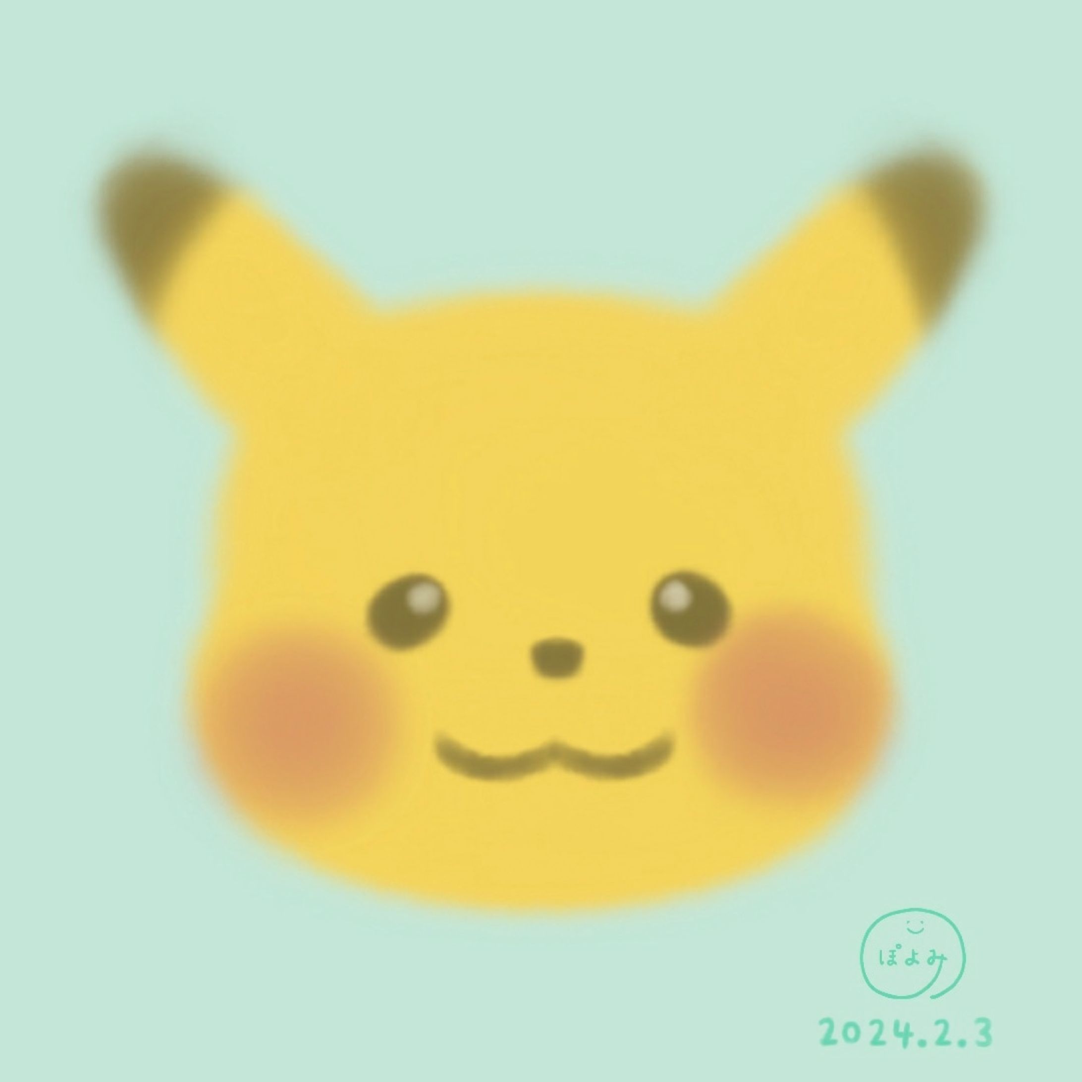 ピカチュウのイラスト💛絵本作家ぽよみ描いてみた-1