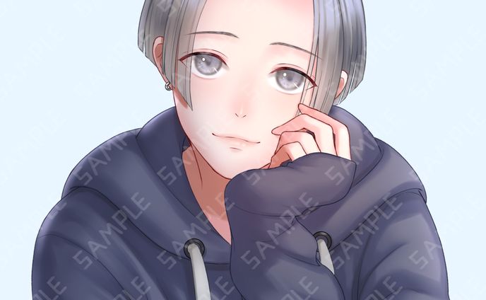 SNSアイコン　センター分け男子