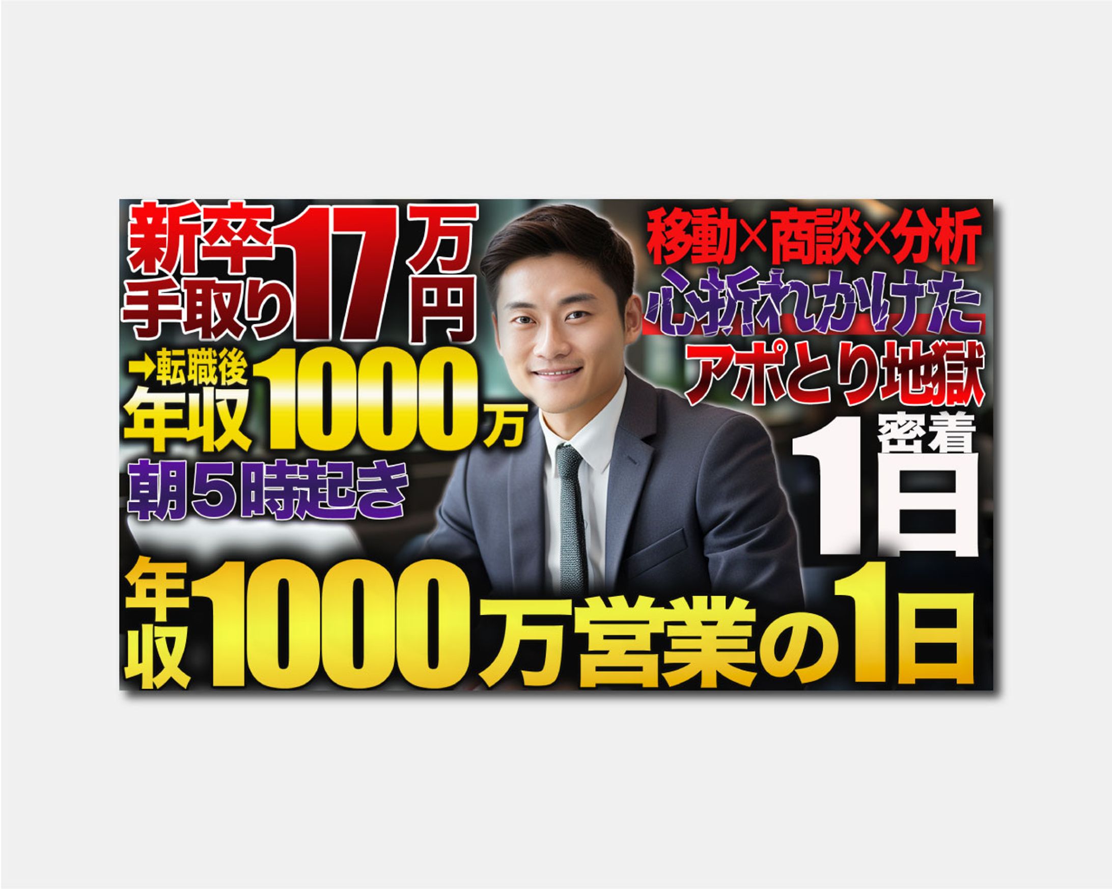 サムネイル｜年収1000万営業の1日-1