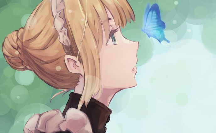 Maid girl with a butterfly