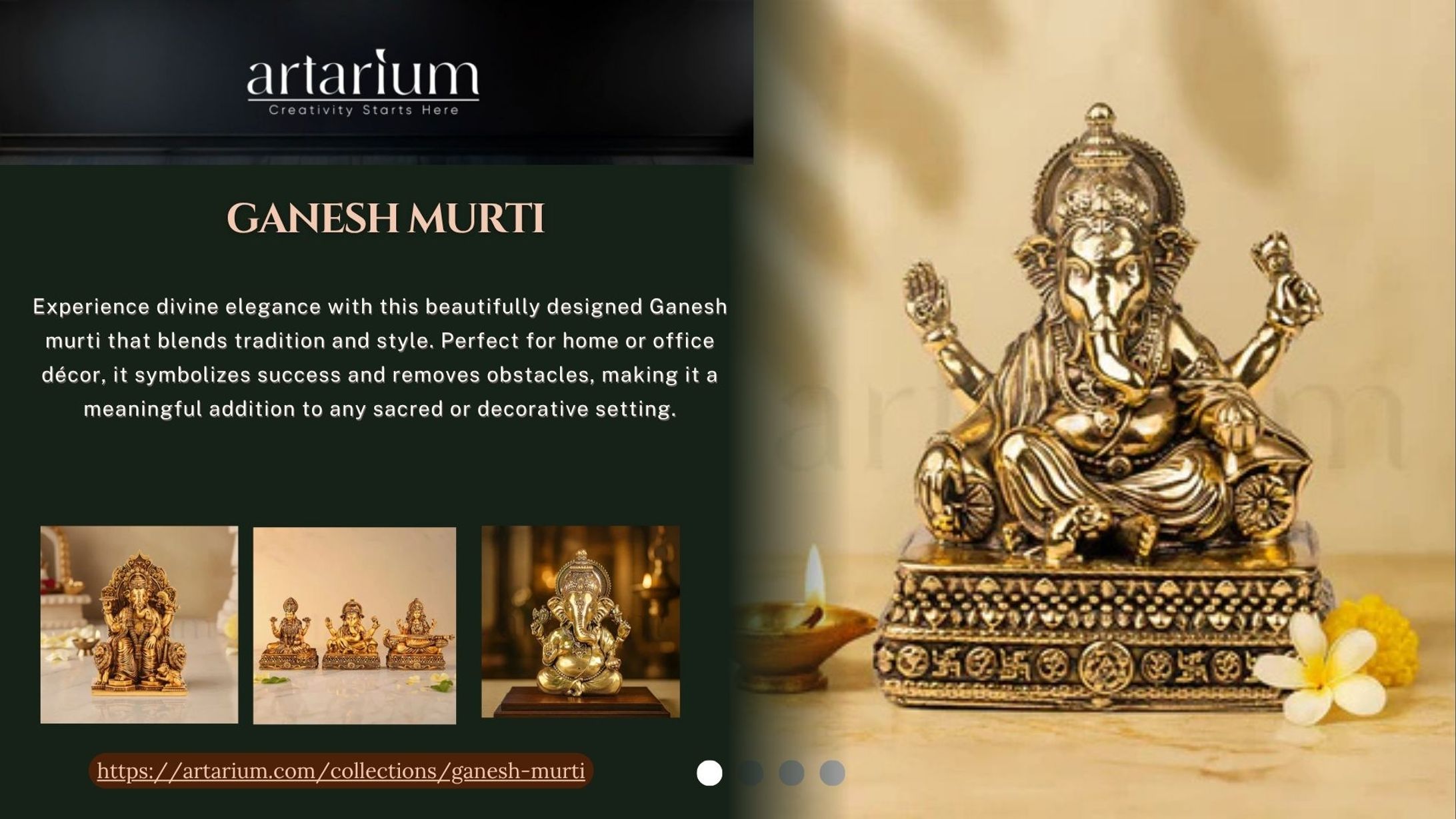 Artistic Ganesh idol enhancing home decor with spiritual charm and sacred vibes-1