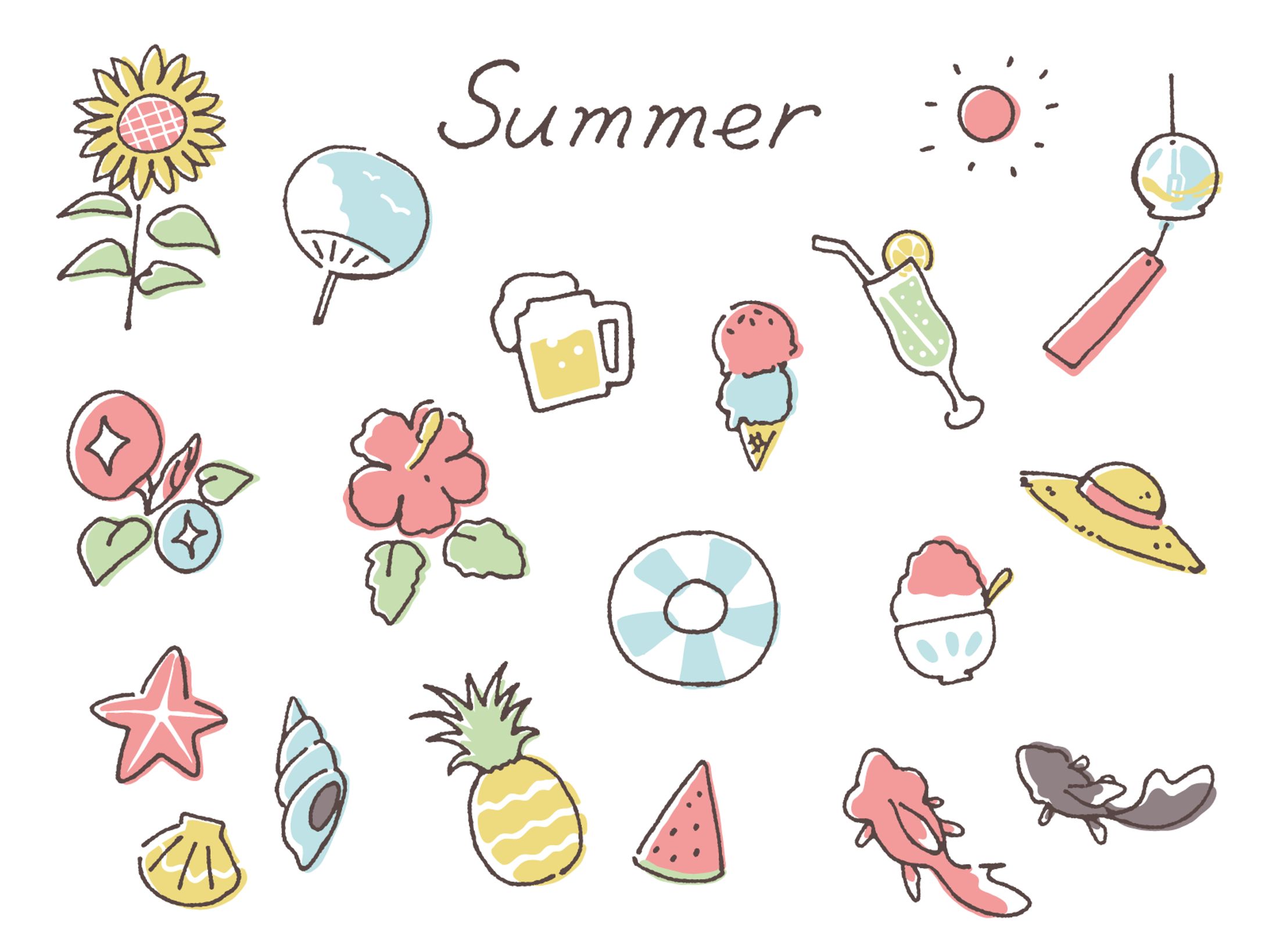 夏を感じるカットイラスト-1