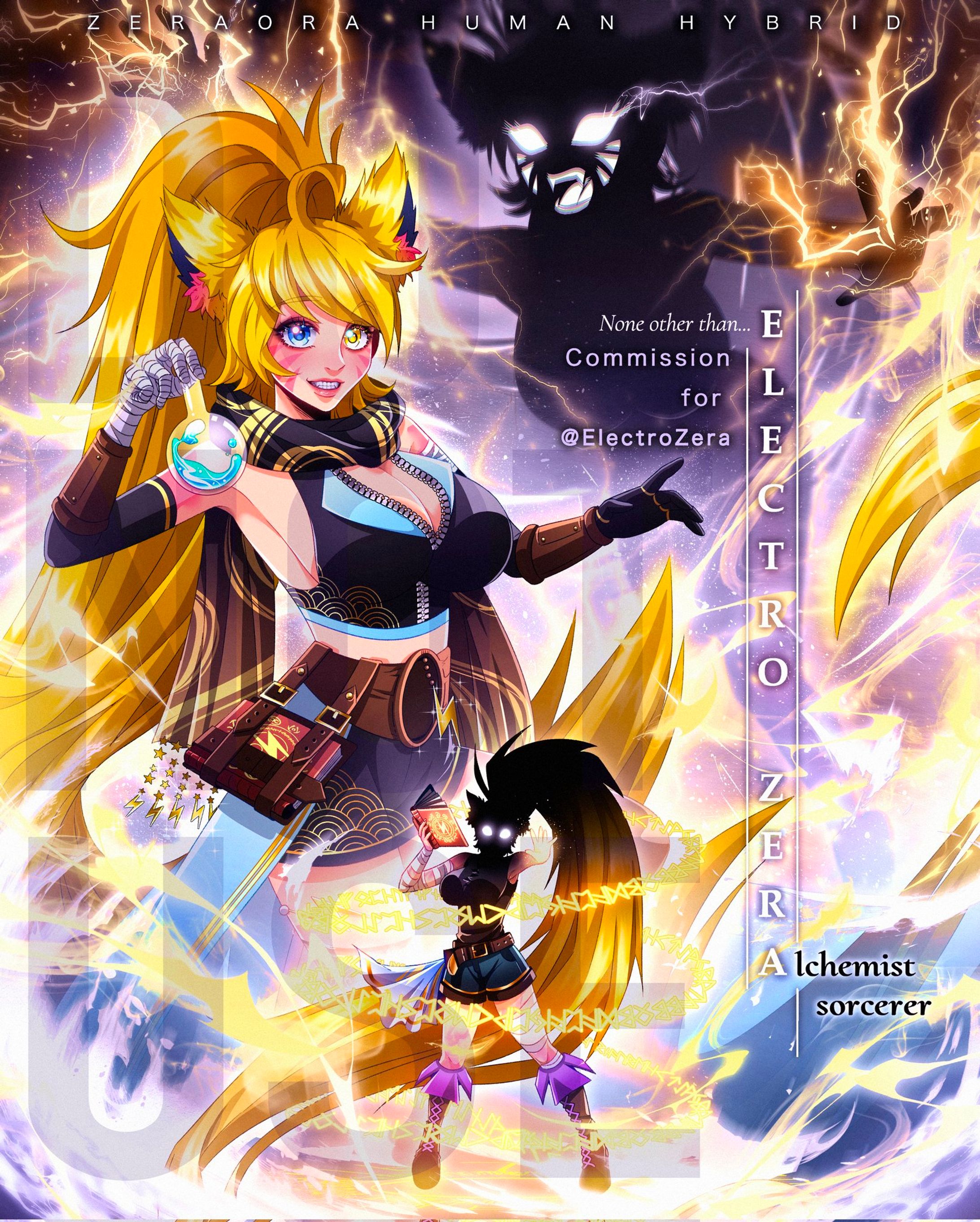 Commission for ElectroZera in inspired poster/ cover in colored illustration-1