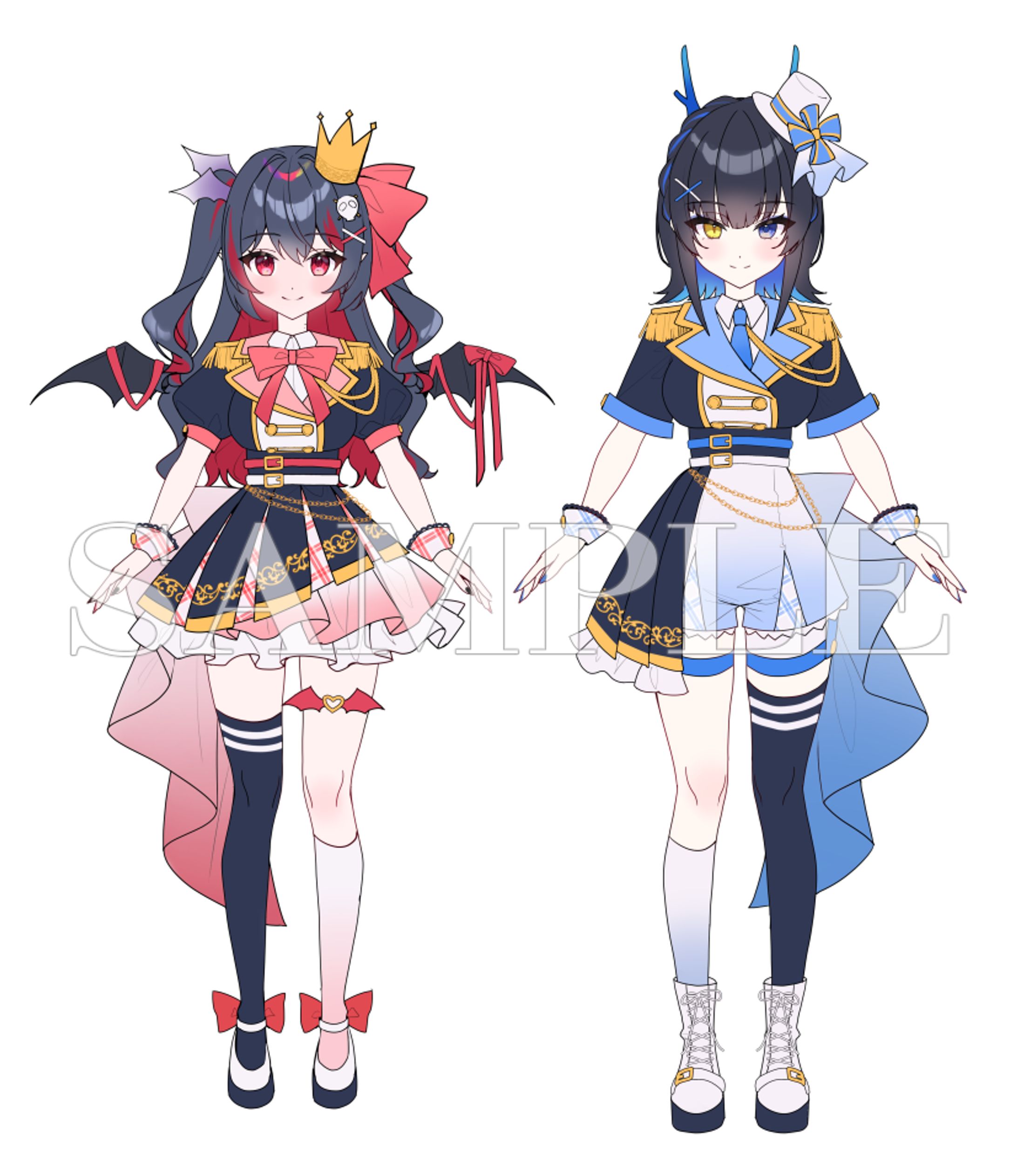 生稚くれあ様/蒼龍すばる様　1周年記念キービジュアル アイドル衣装デザイン-1
