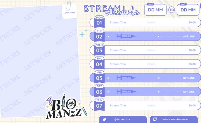Biomanz Stream Schedule