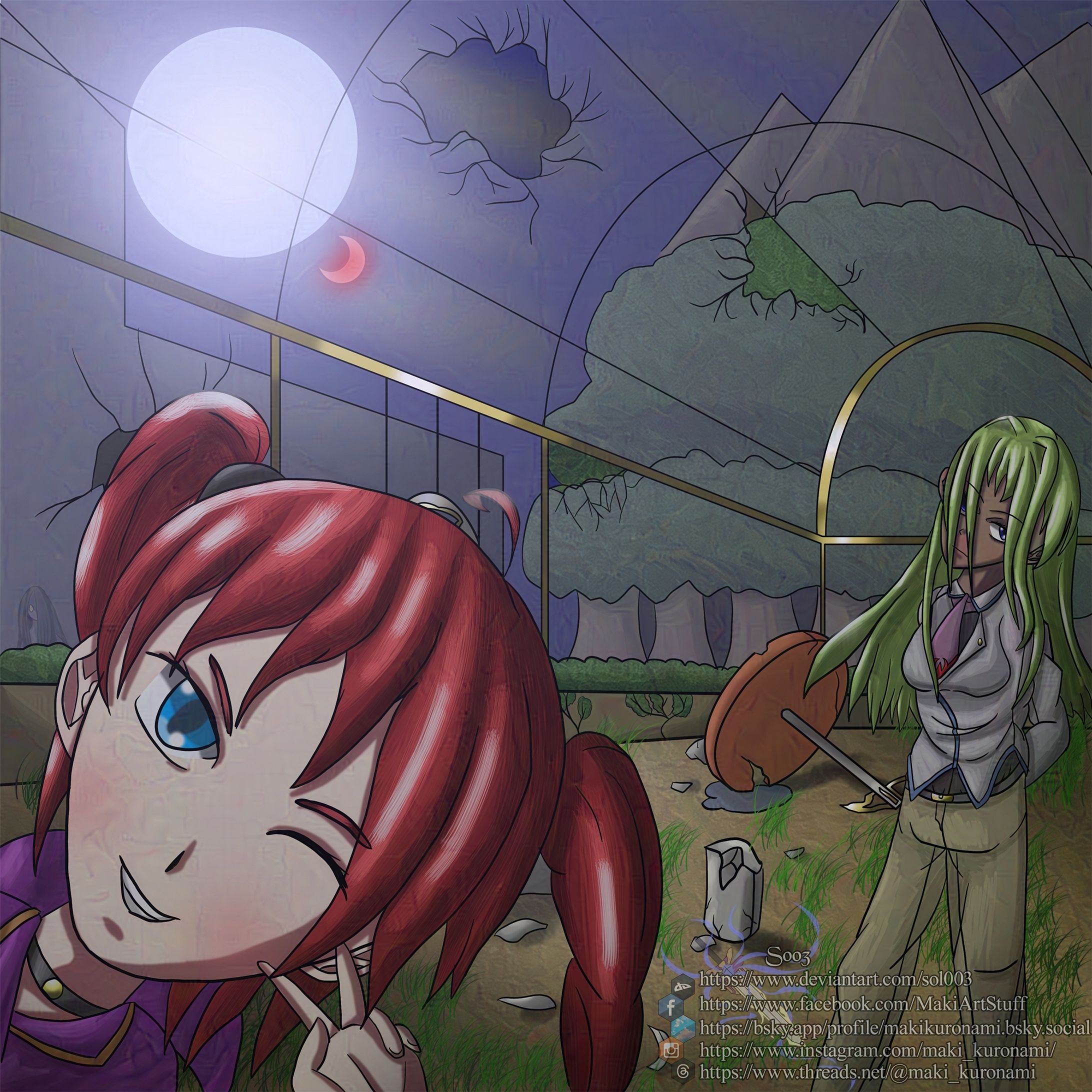 [Drawtober 2023] Prompt 4 - Moonlit Conservatory-1