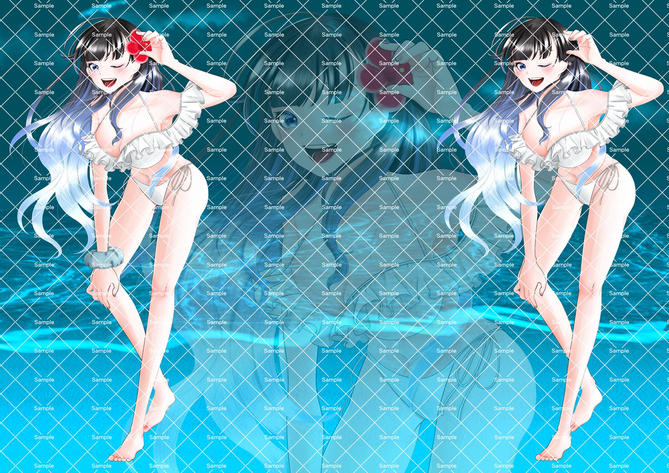 たむたむ さま 水着　イラスト-1