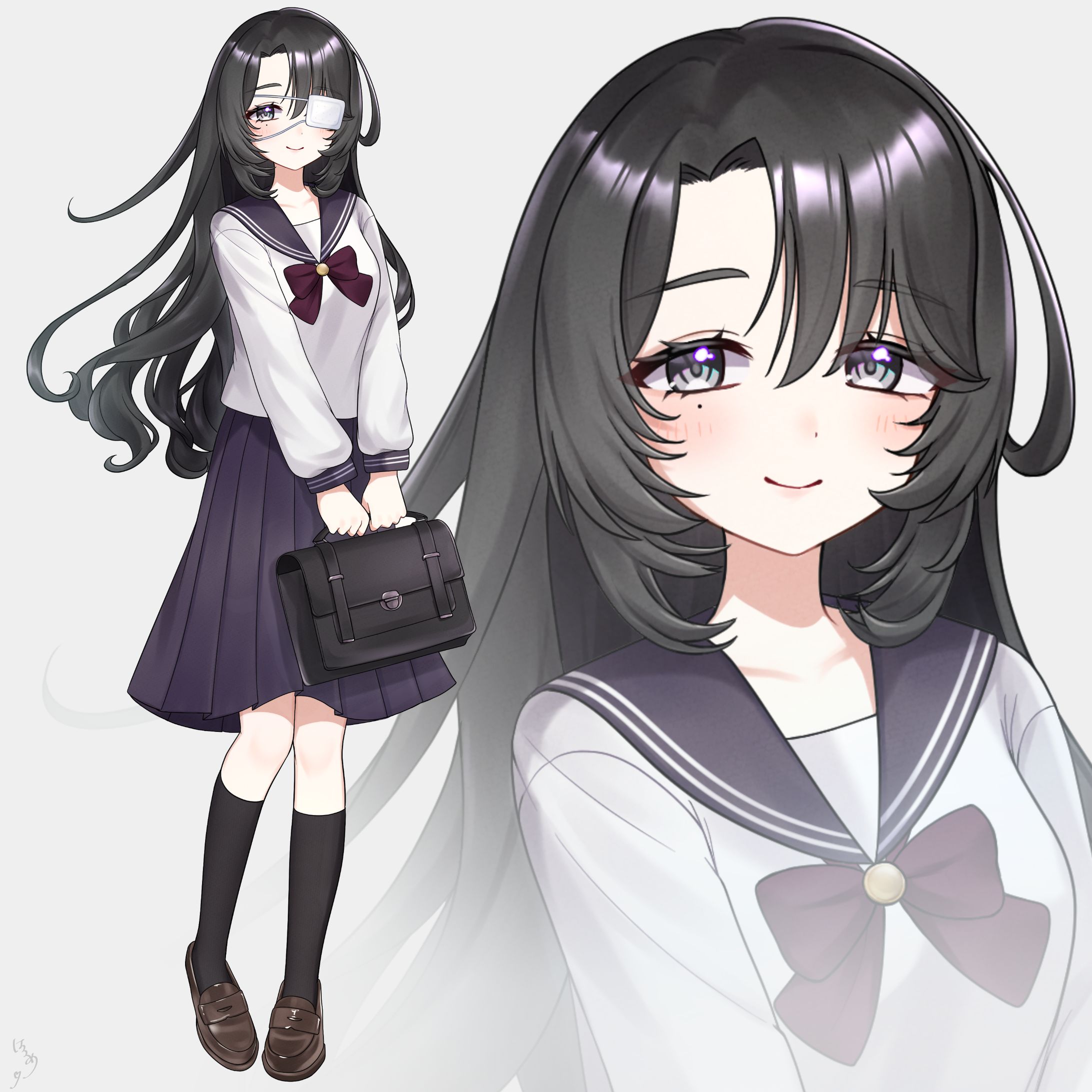 【個人依頼】TRPG立ち絵　眼帯とセーラーの少女-1