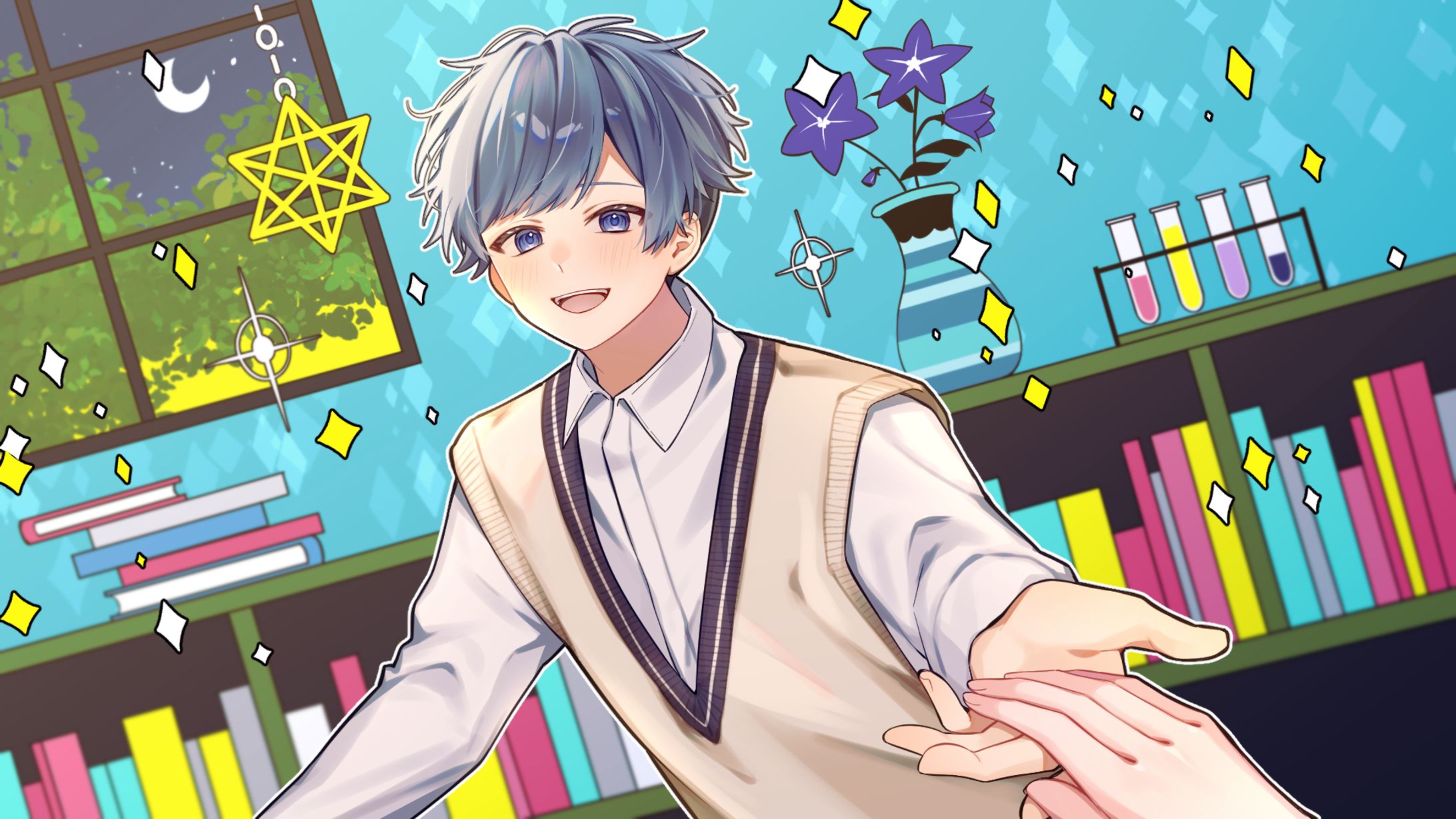 ロンチーノ様「夜もすがら君想ふ」歌ってみたイラスト-1