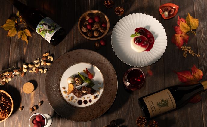 2022年8月 秋料理コース「子リスと秋の収穫祭」【おやど森の音】