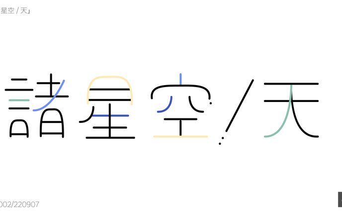 作字　『諸星空/天』