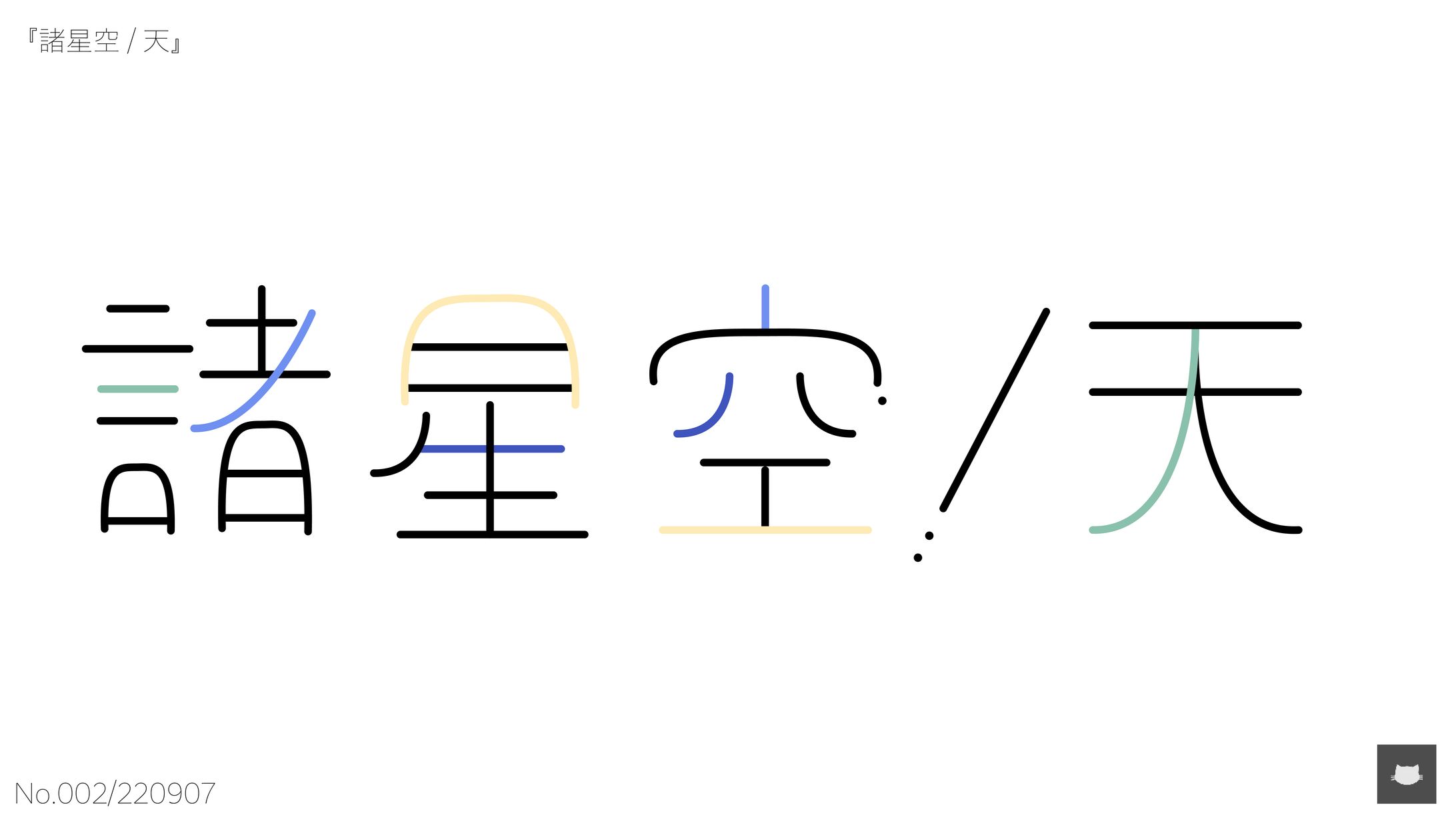 作字　『諸星空/天』-1