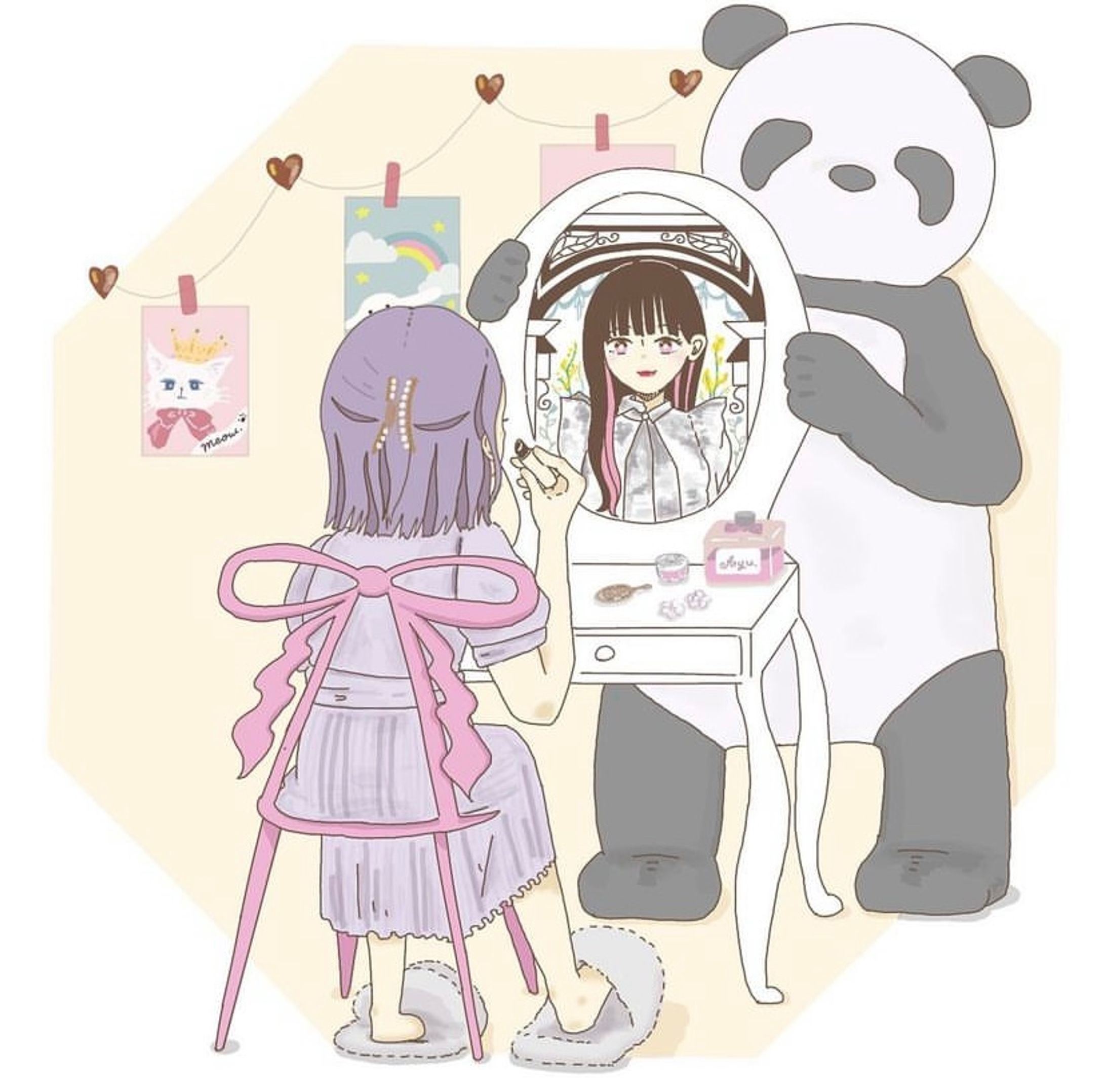 可愛いお部屋に住むおしゃれが好きな女の子-1