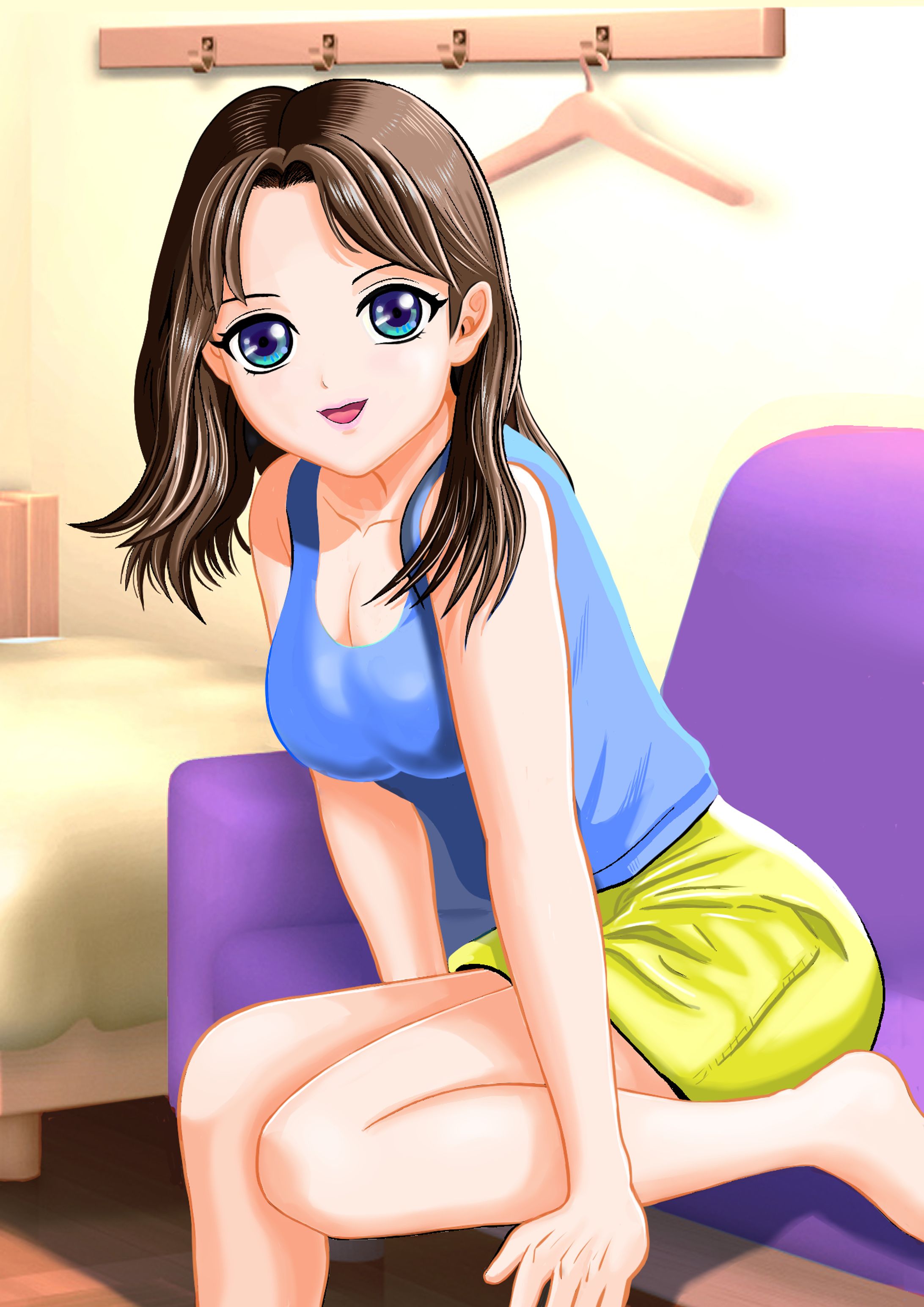 タンクトップソファガール-1