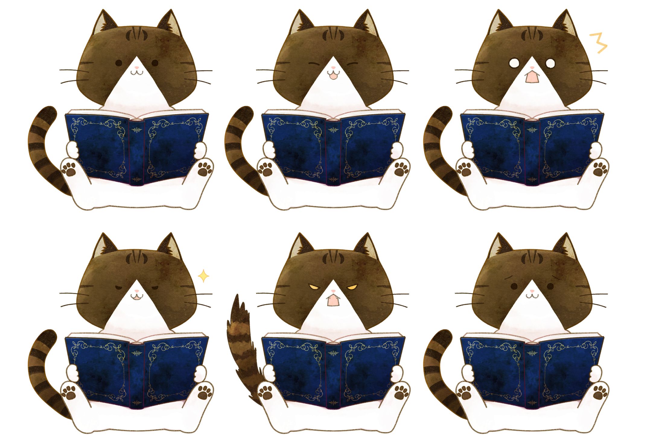 猫のイラストと表情差分-1