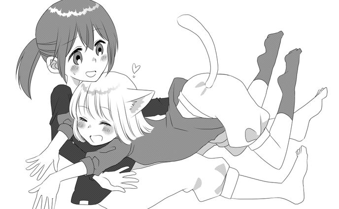 猫の少女と女性