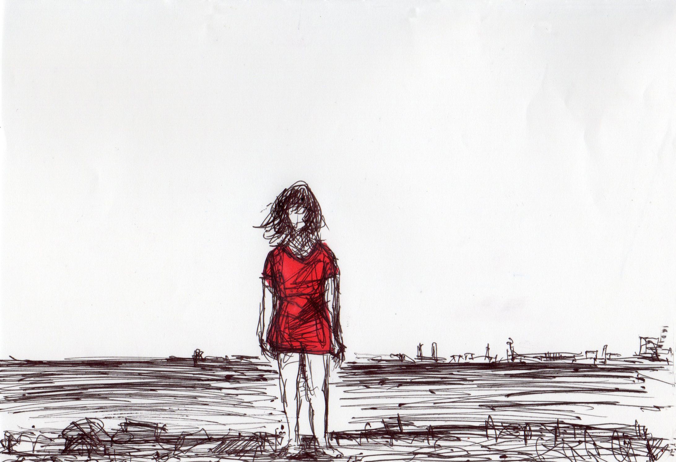 イラスト「夢の島少女」シリーズ-1