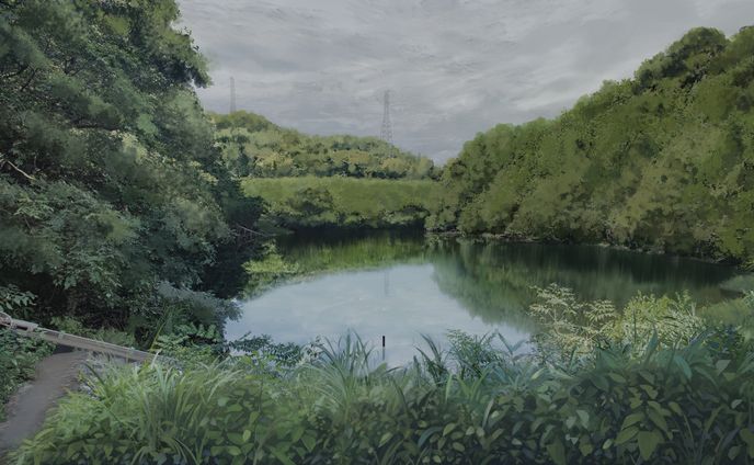 背景差分 泉 曇り