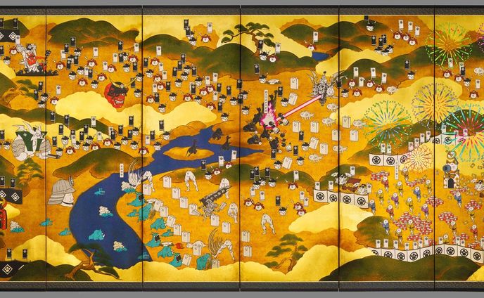 にゃんこ大戦争 12周年合戦図屏風