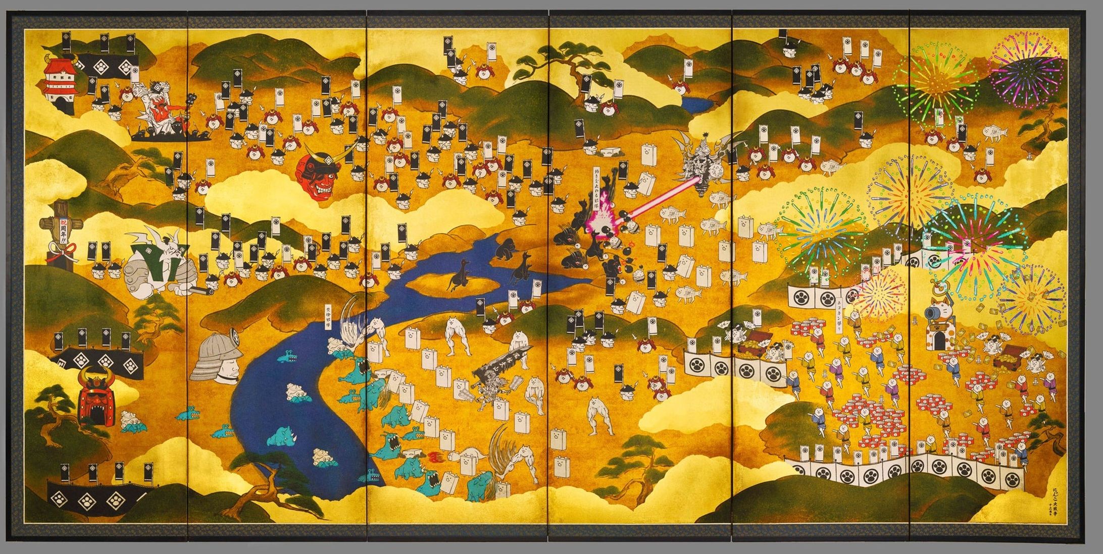 にゃんこ大戦争 12周年合戦図屏風-1