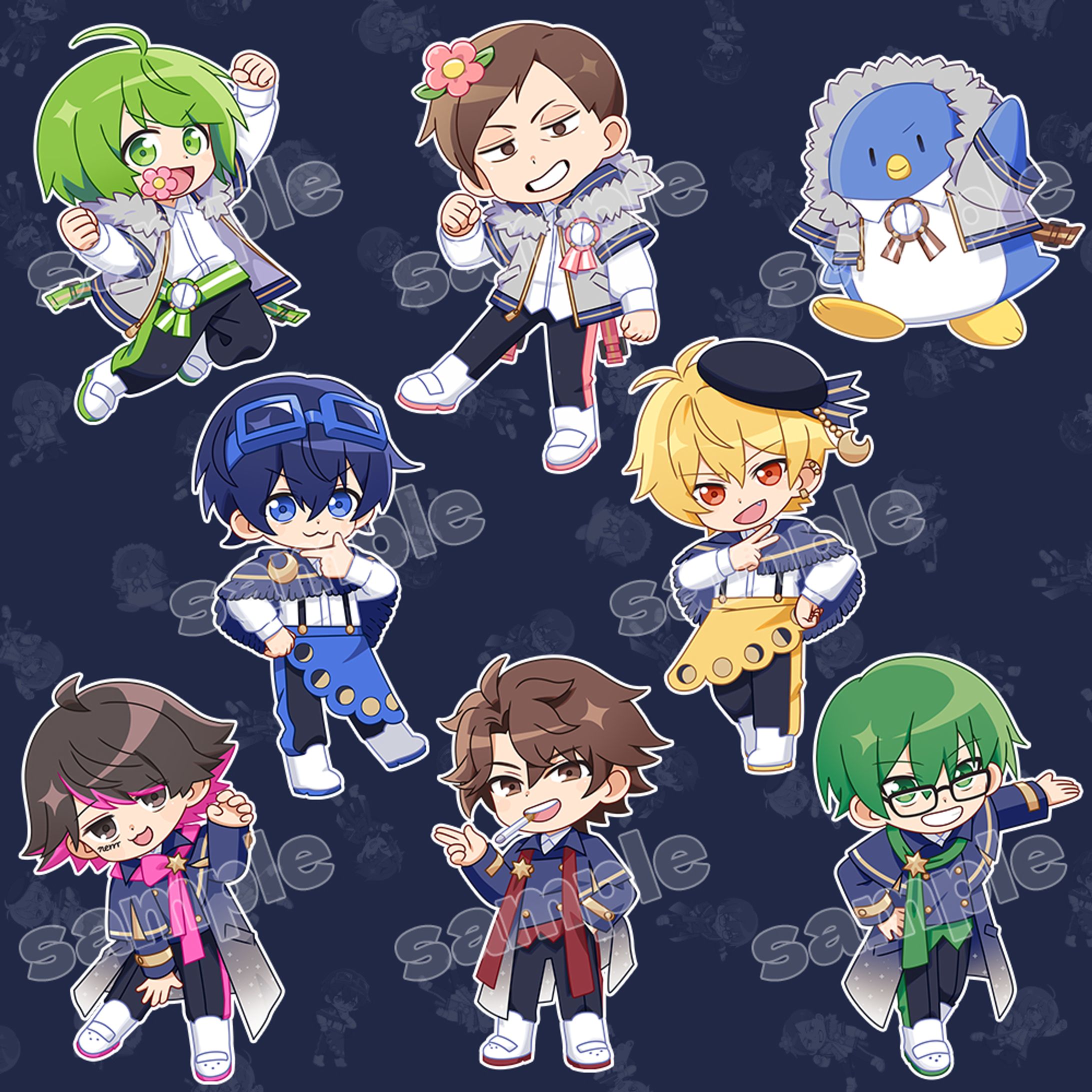 高田村様8名分ミニキャライラスト制作-1