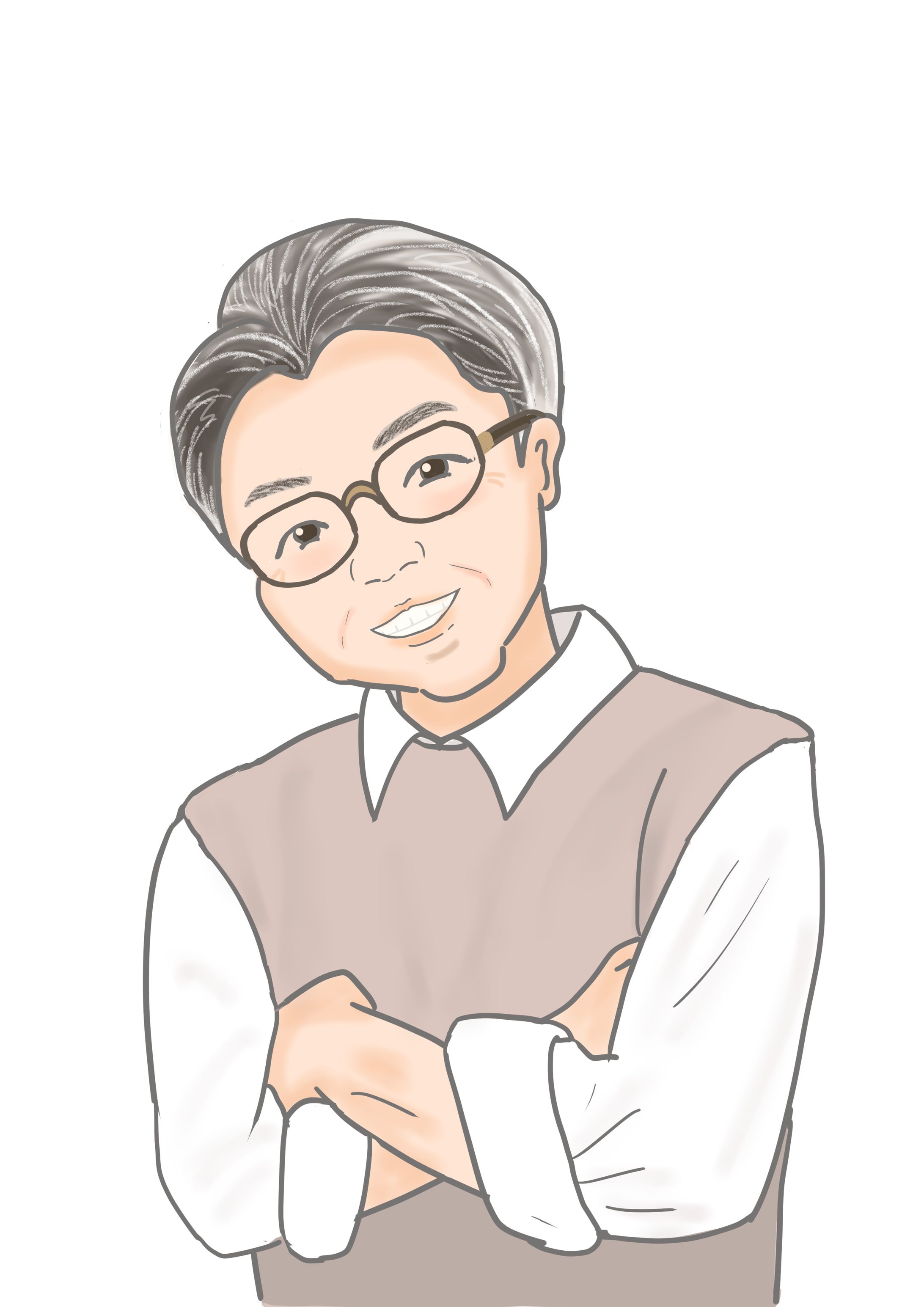 似顔絵　教授-1