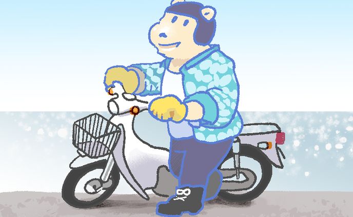 動物、バイク [イラストレーション]