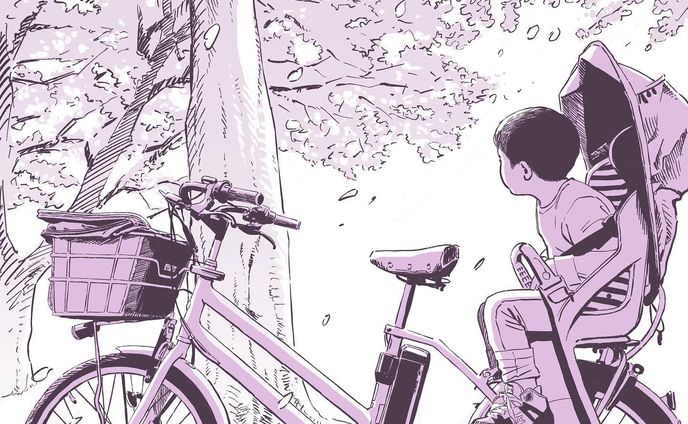 Cherry-blossom viewing
#うちの息子のポートレイト
#illustration #portrait #boy