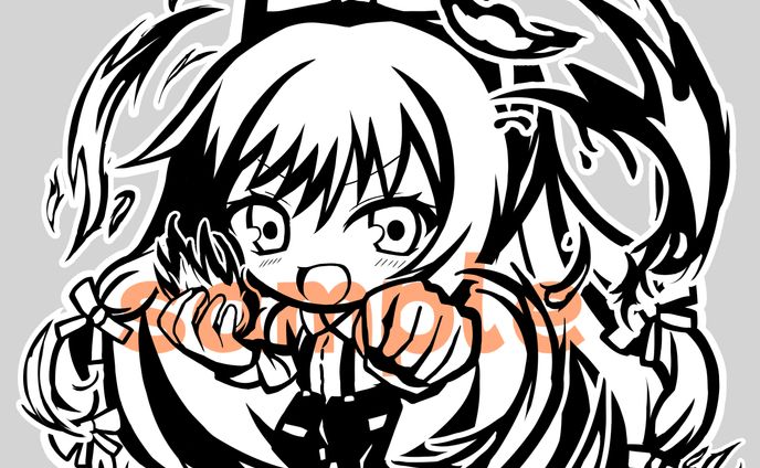 東方　藤原妹紅モノクロSD