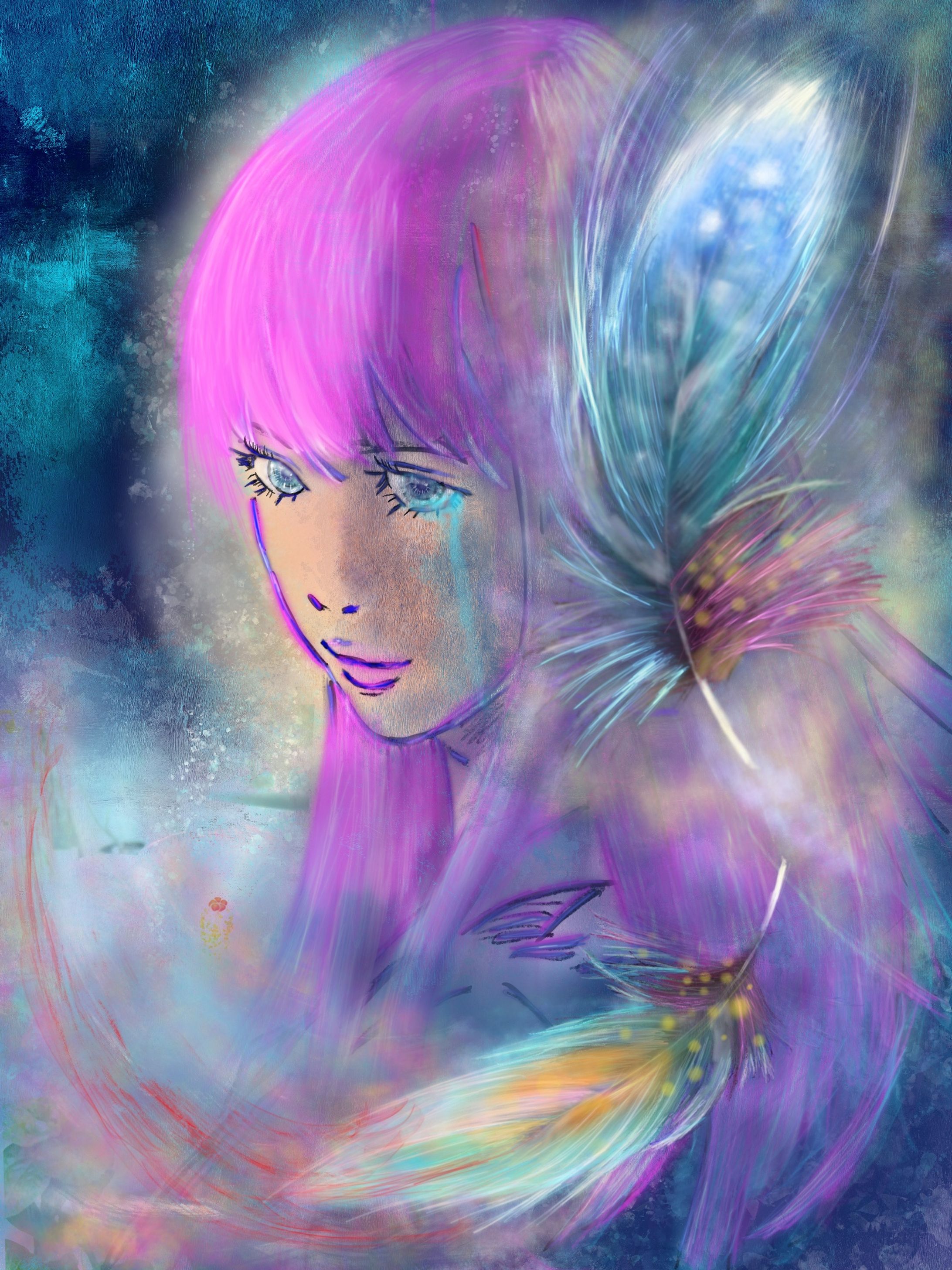 ピンク色の髪の人pink haired person-1