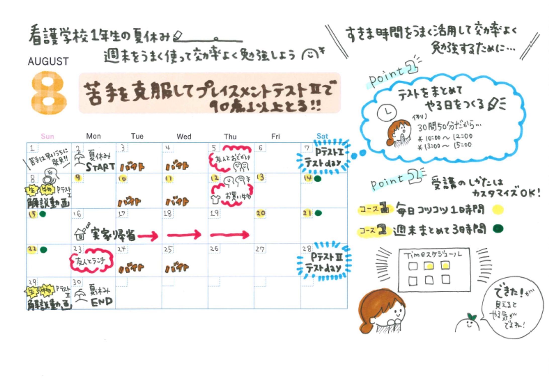 看護学生学習スケジュールサンプル-1