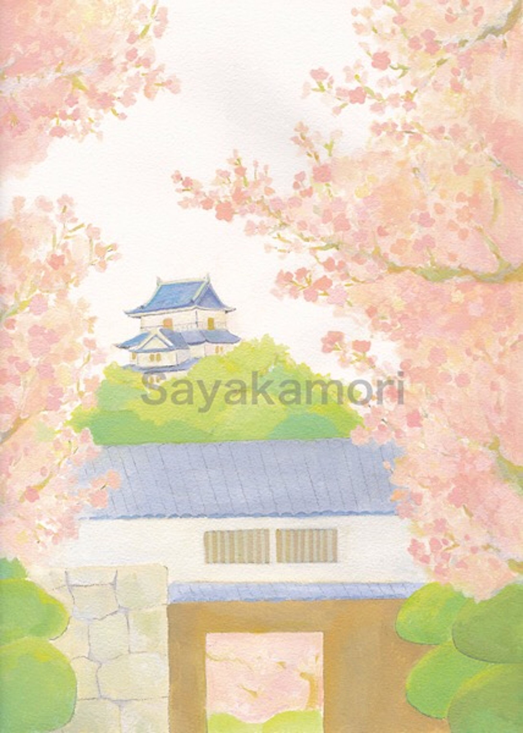 桜の中の城-1