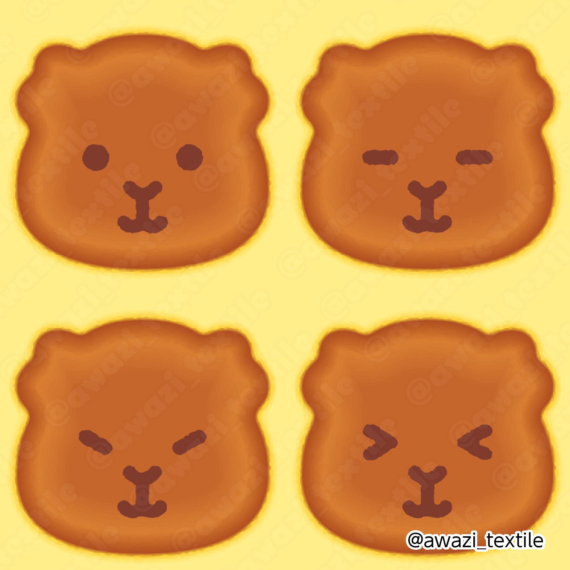 4種の顔のパンケーキ 小さい動物