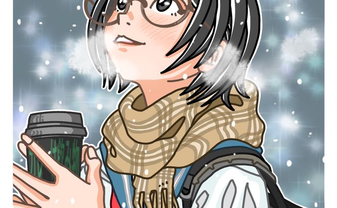 一枚絵、編み物