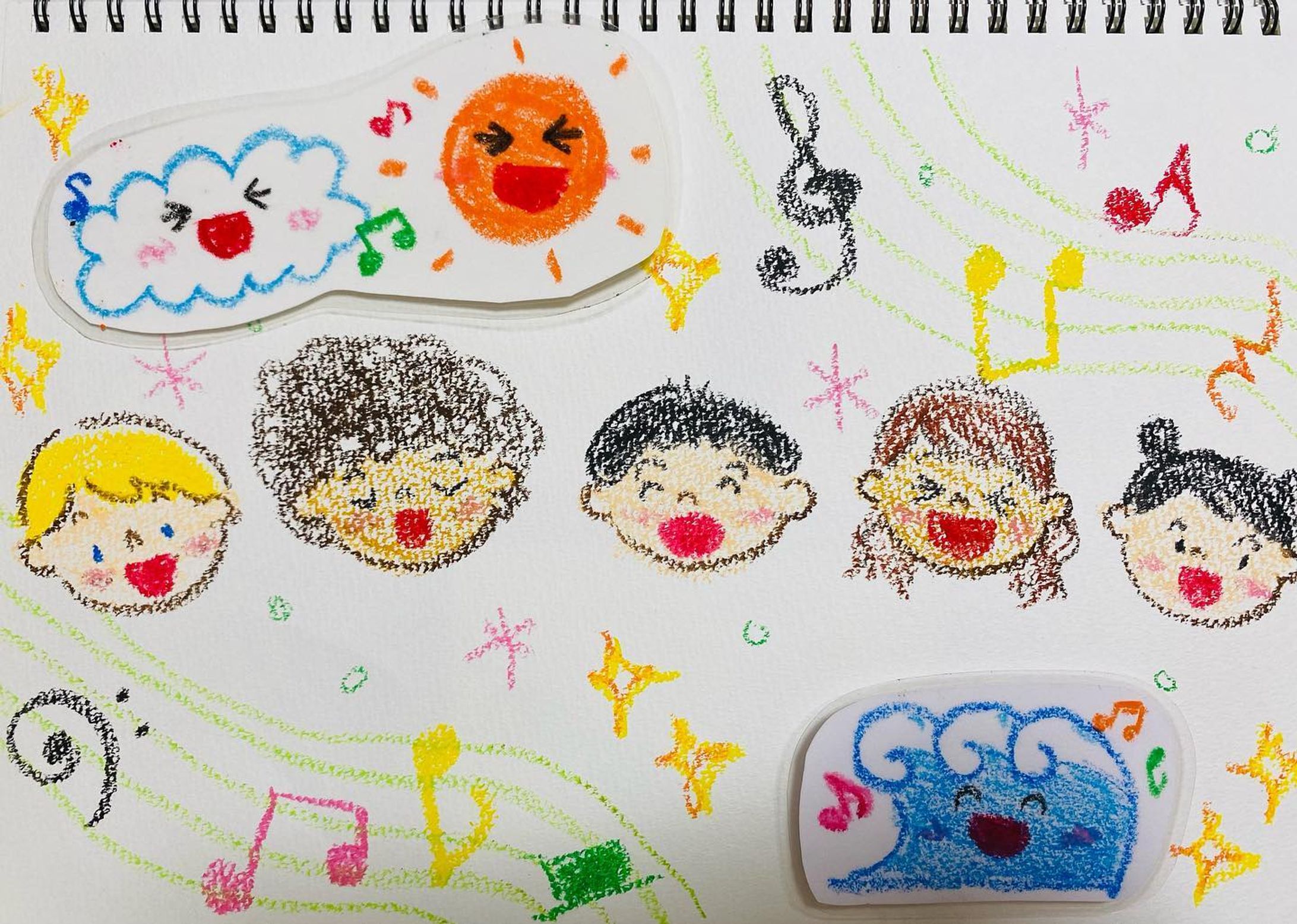 #せかいじゅうのこどもたちが
#新沢としひこさん
#中川ひろたかさん

ぺたぺた……と
貼りながら歌います＊

#スケッチブックシアター
#保育士
#幼稚園教諭-1