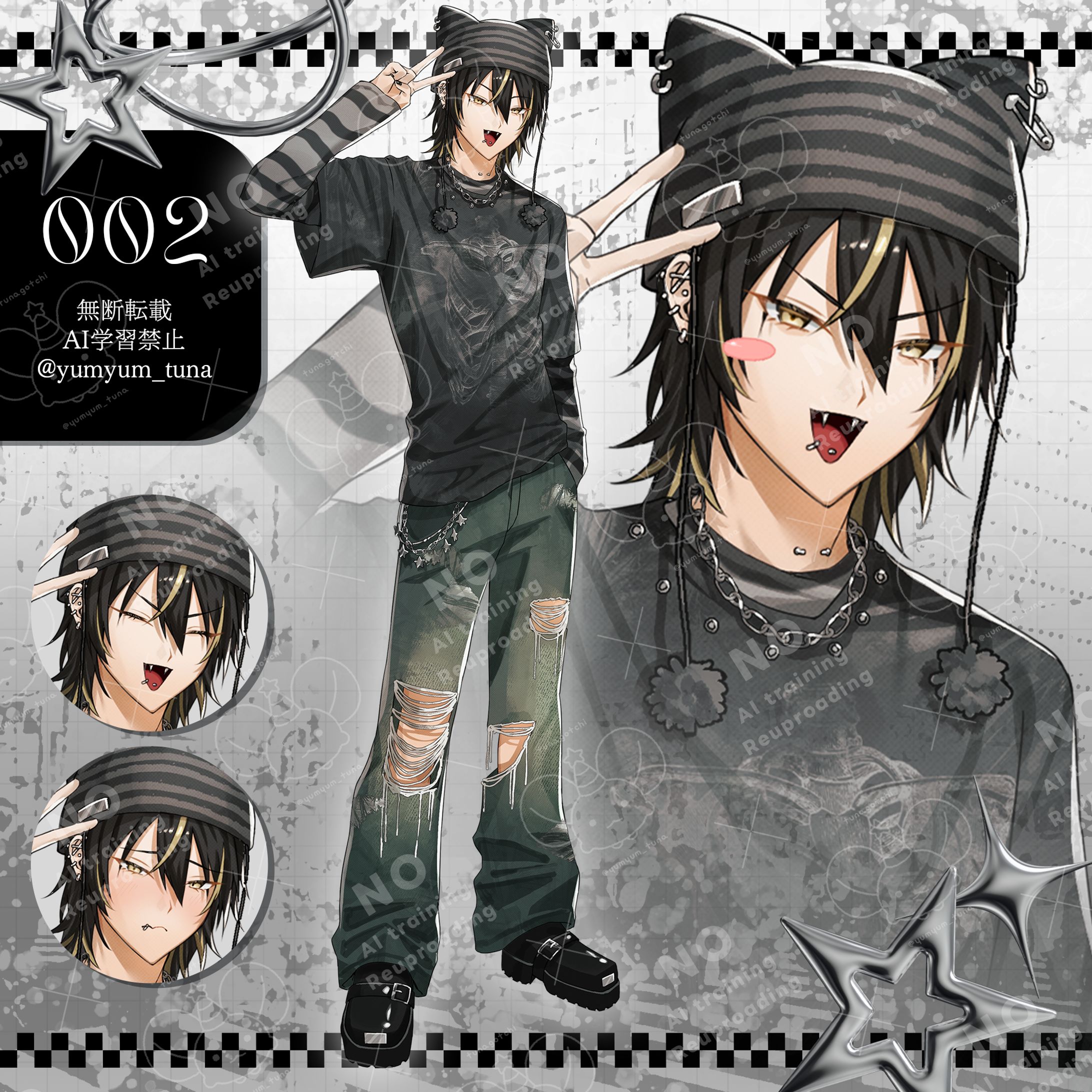 【キャラ販売002】パンクファッションな男の子-1