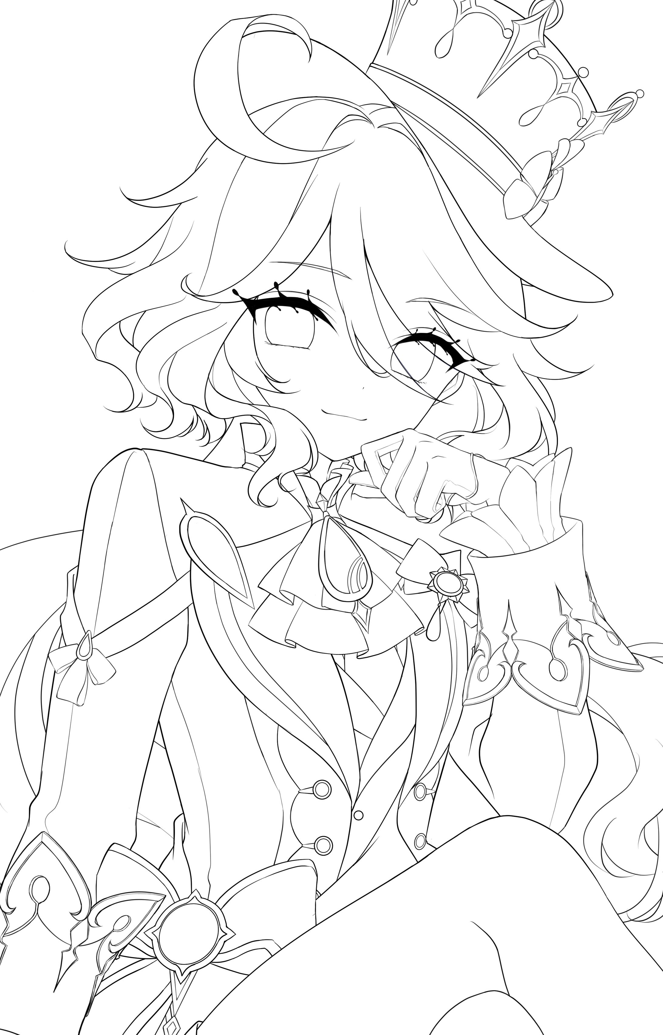 原神 フリーナ 手描きイラスト ファンアート