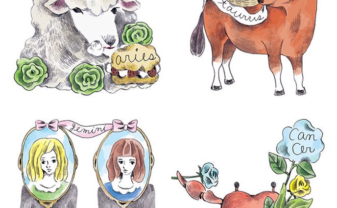 12星座占いのためのイラストレーション（小悪魔ageha・主婦の友社）