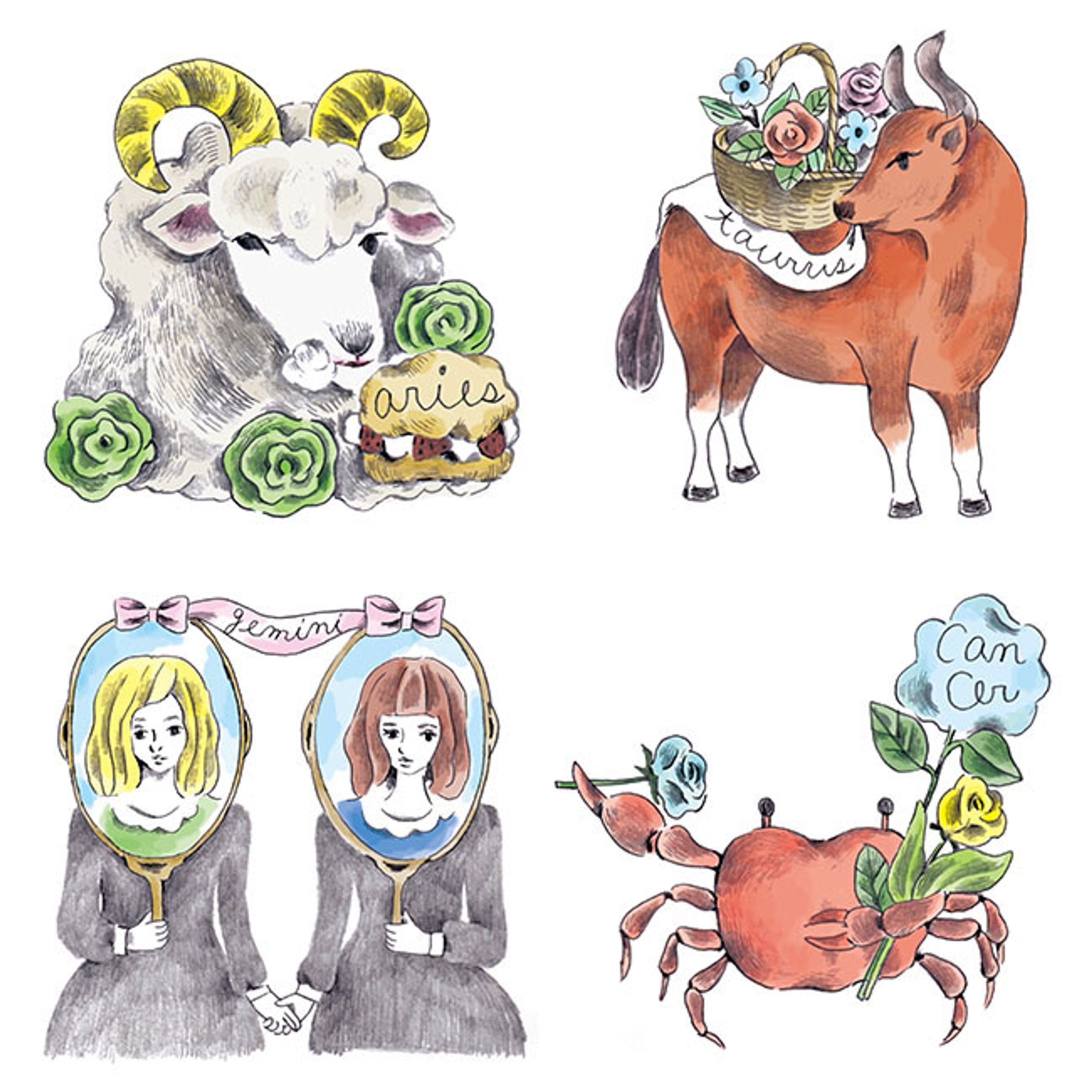 12星座占いのためのイラストレーション（小悪魔ageha・主婦の友社）-1