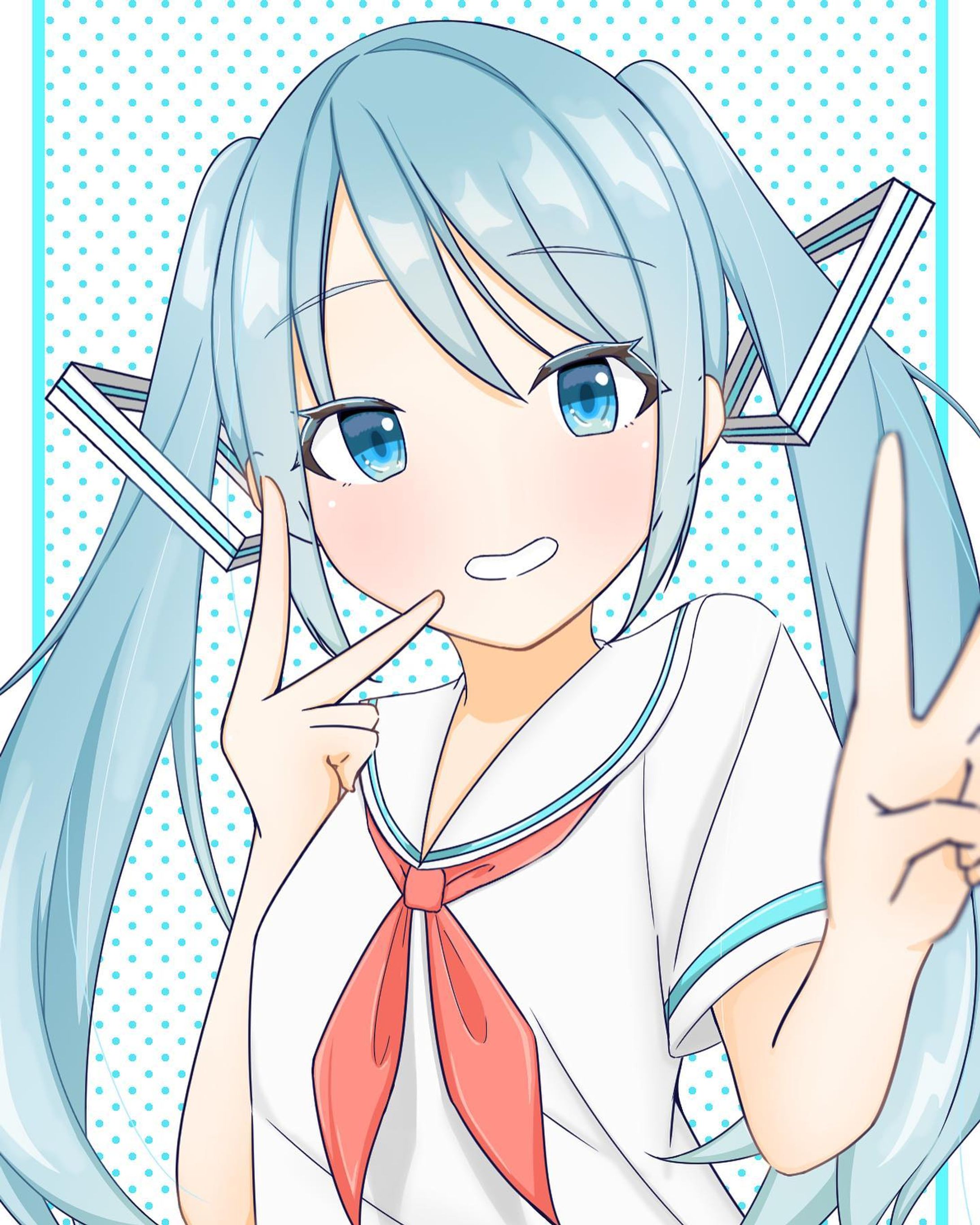 白セーラーのミクさん
#初音ミク #初音ミクイラスト-1