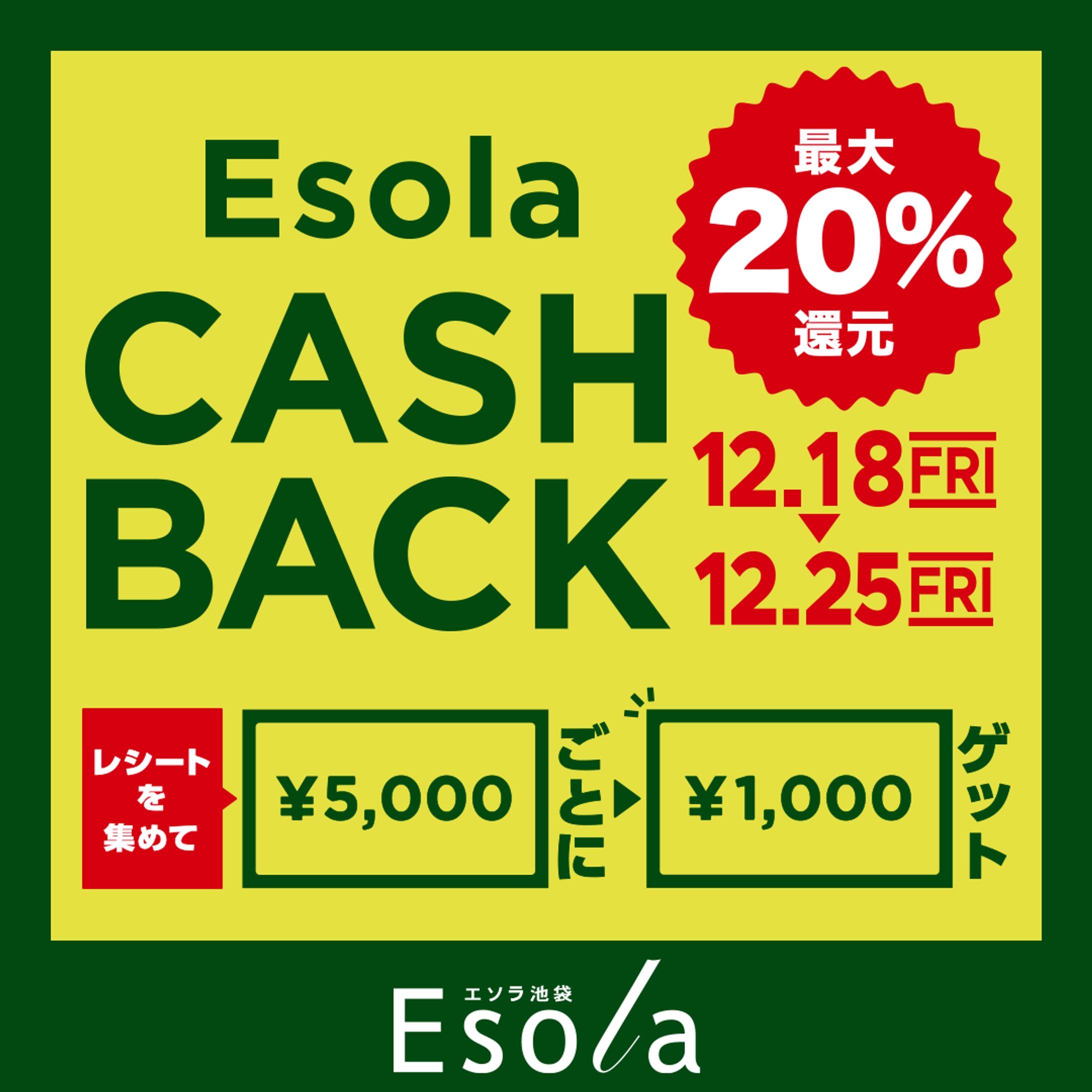 【バナー】Esola キャッシュバックキャンペーン（スクエア / 縦型）-1