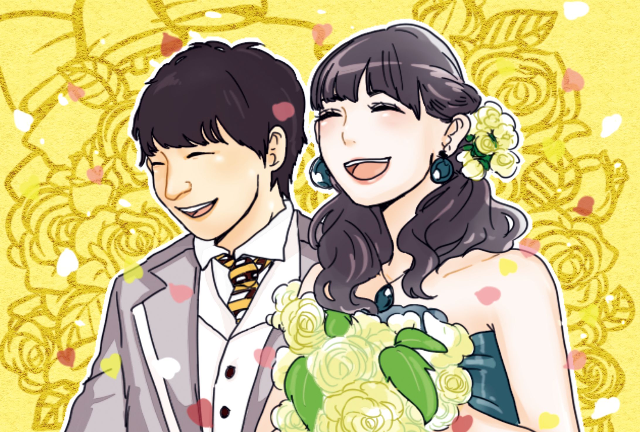 結婚式のお礼状ポストカード-1