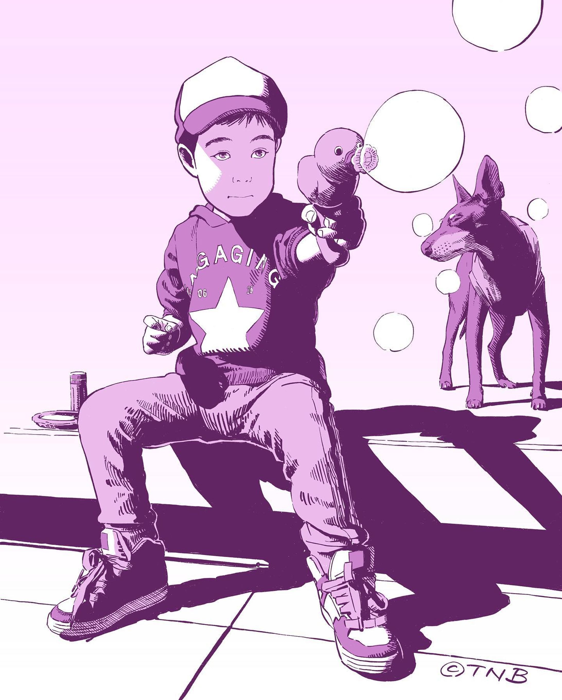 Captain bubbles
#うちの息子のポートレイト
#illustration #portrait #boy-1