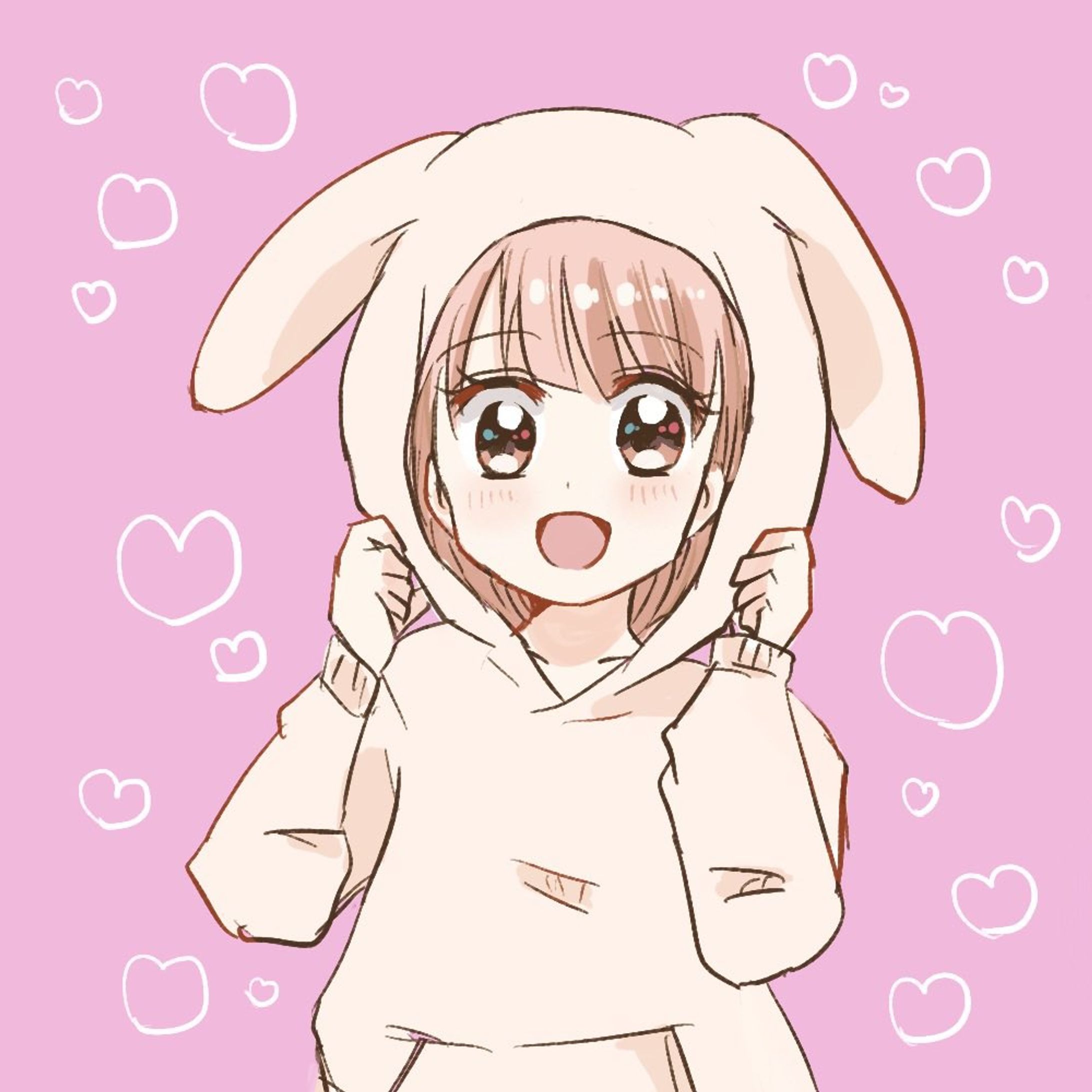 うさ耳パーカーの女の子-1