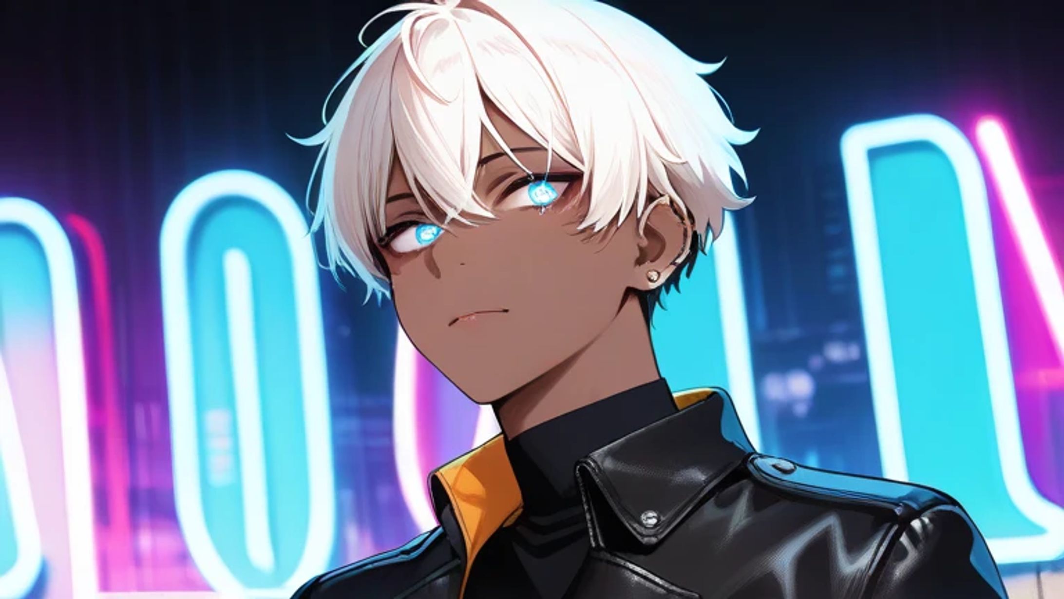 "Neon Eclipse" – 未来的な雰囲気とキャラクターのクールな印象を表現-1