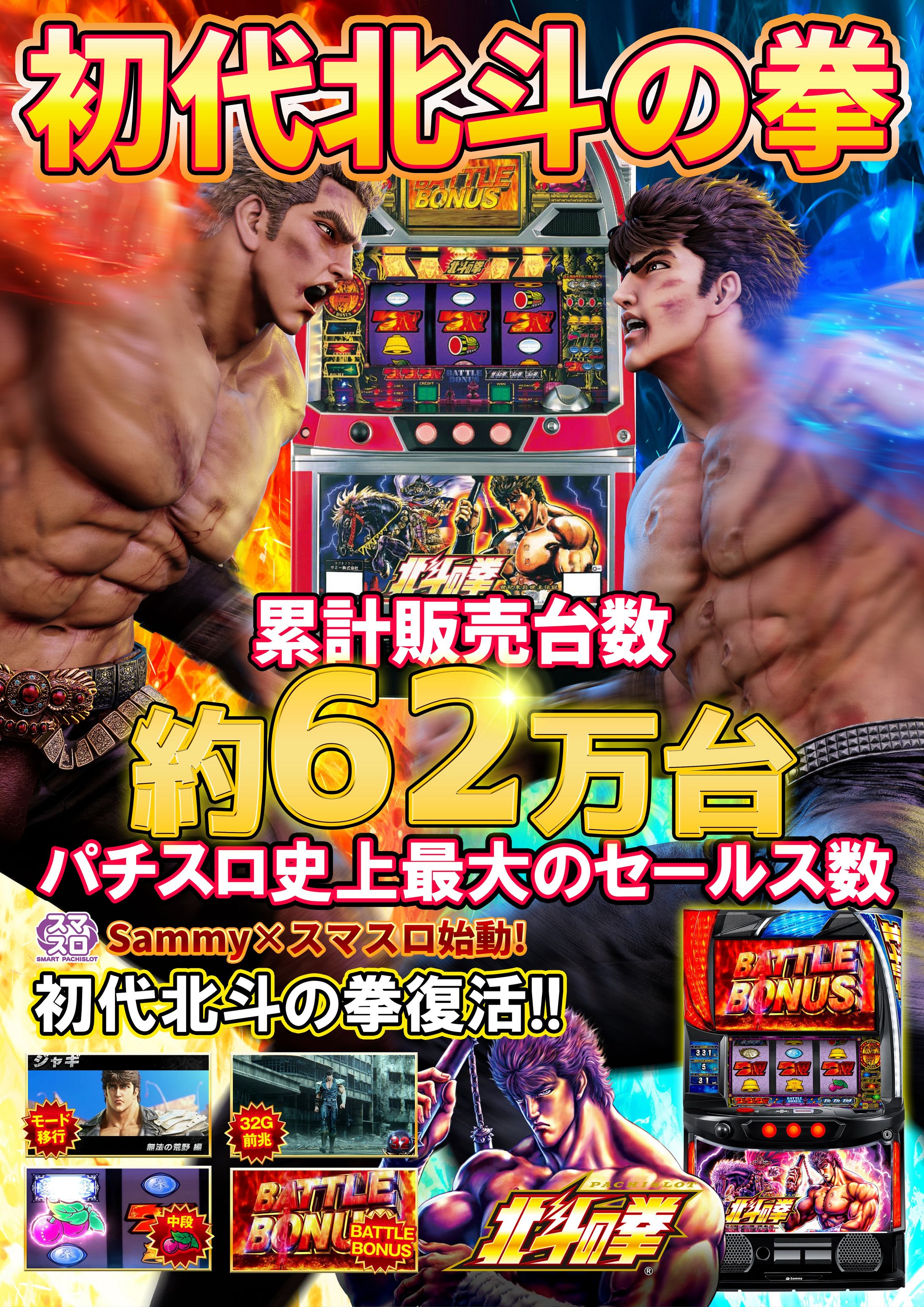 スマスロ北斗の拳　初代比較ポスター-1